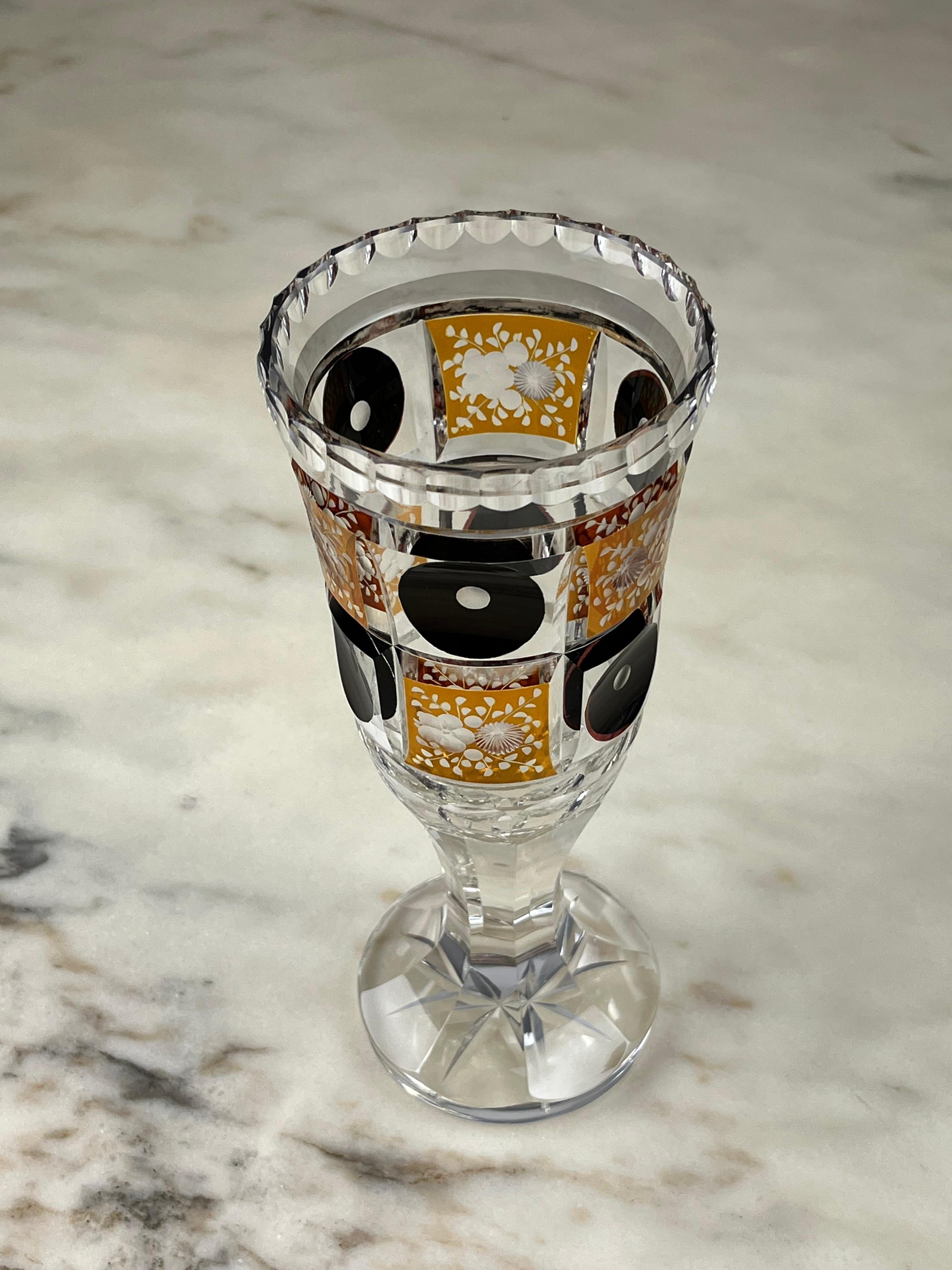 Other Large Handcrafted Murano Glass Goblet, Italy, 1980s For Sale
