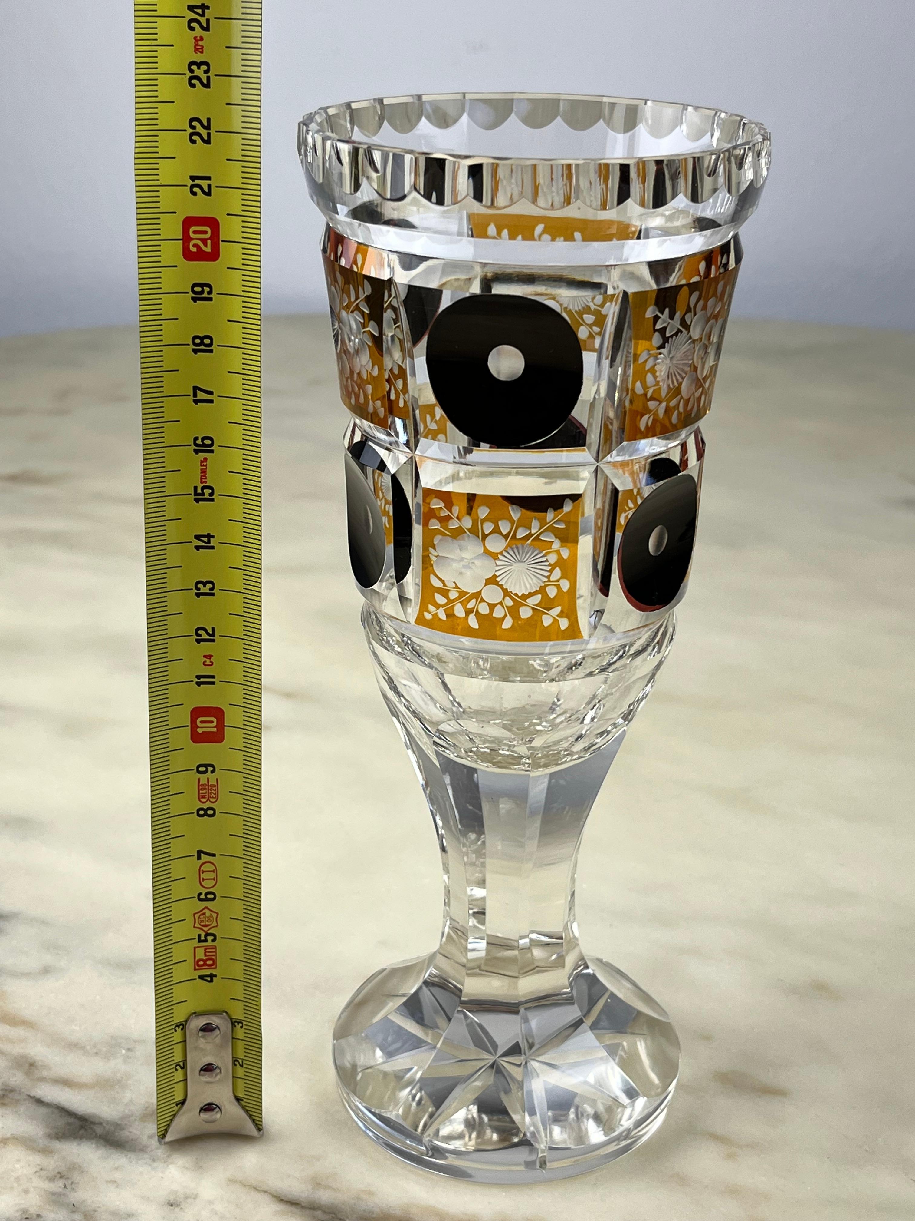 Large Handcrafted Murano Glass Goblet, Italy, 1980s In Good Condition For Sale In Palermo, IT