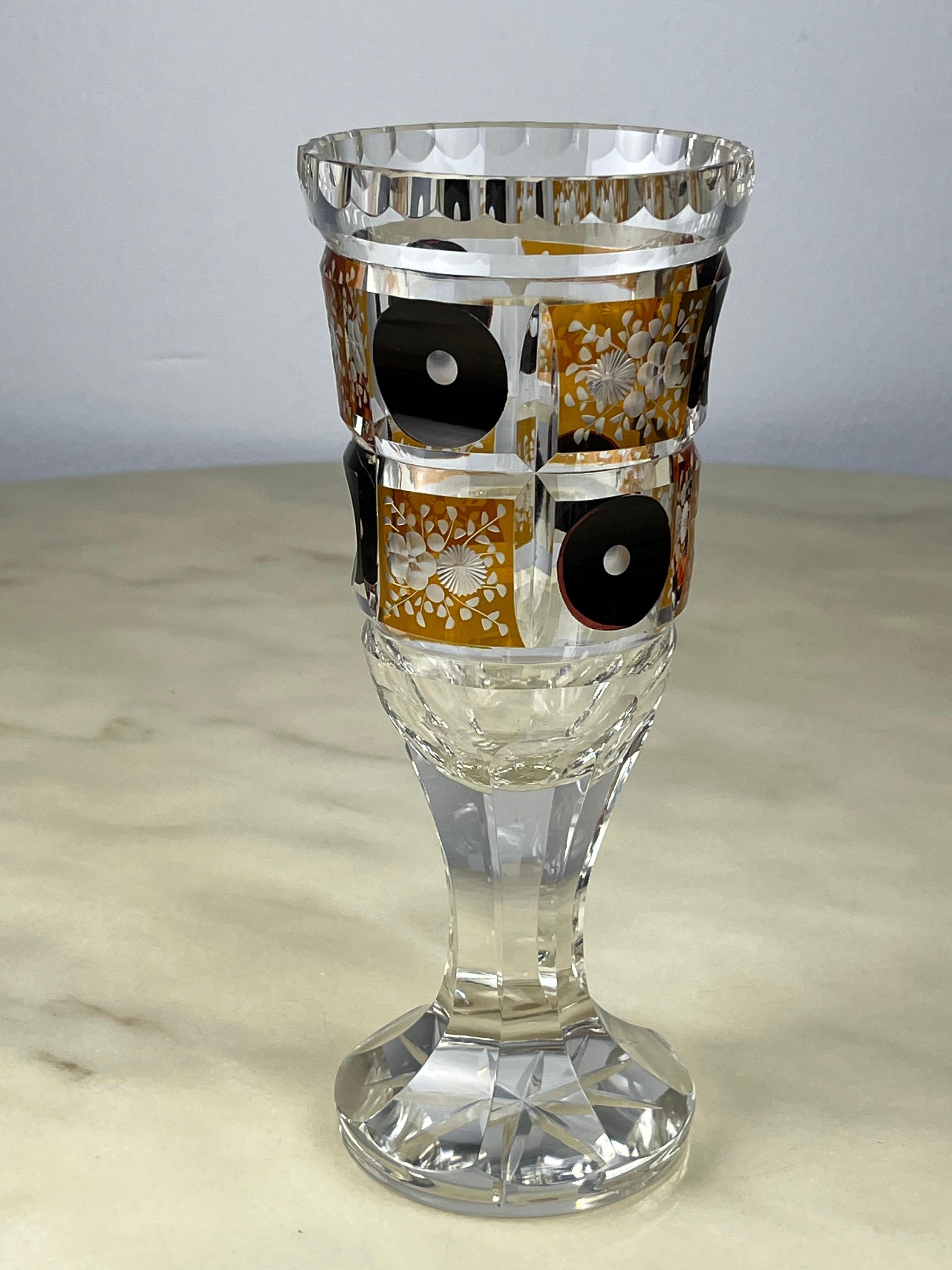 Large Handcrafted Murano Glass Goblet, Italy, 1980s For Sale 3