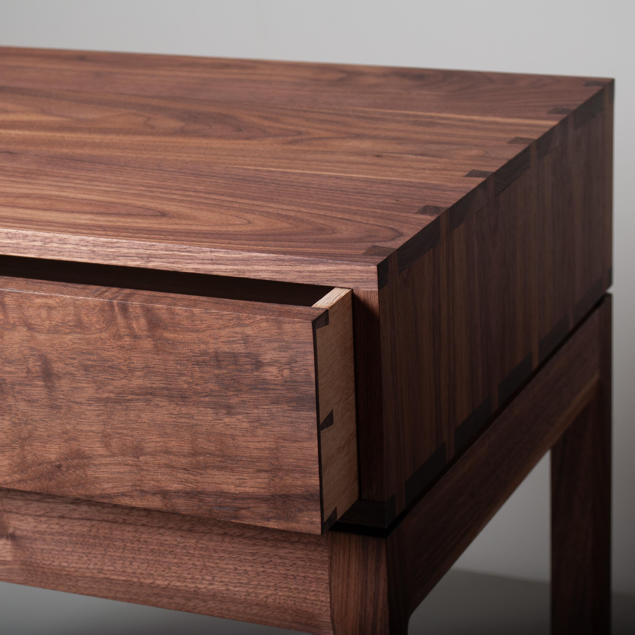 Hand-Crafted Large Handcrafted Nightstand, Walnut & Oak For Sale