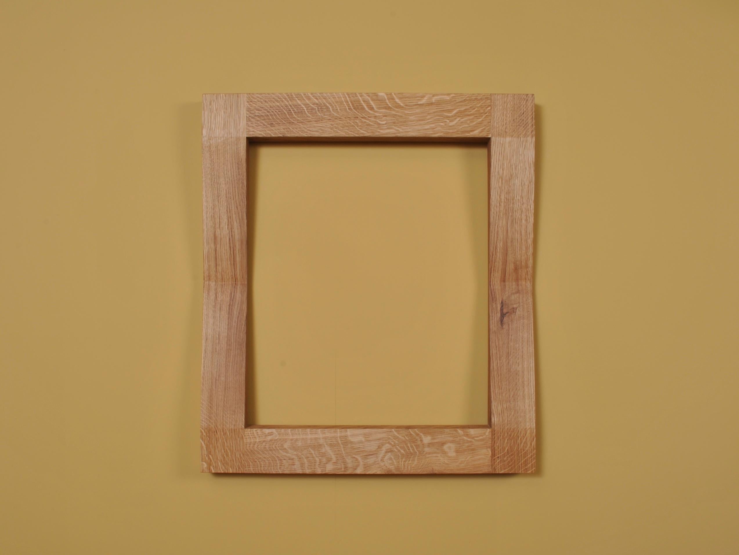 Large Handcrafted Oak Furrow Mirror 1