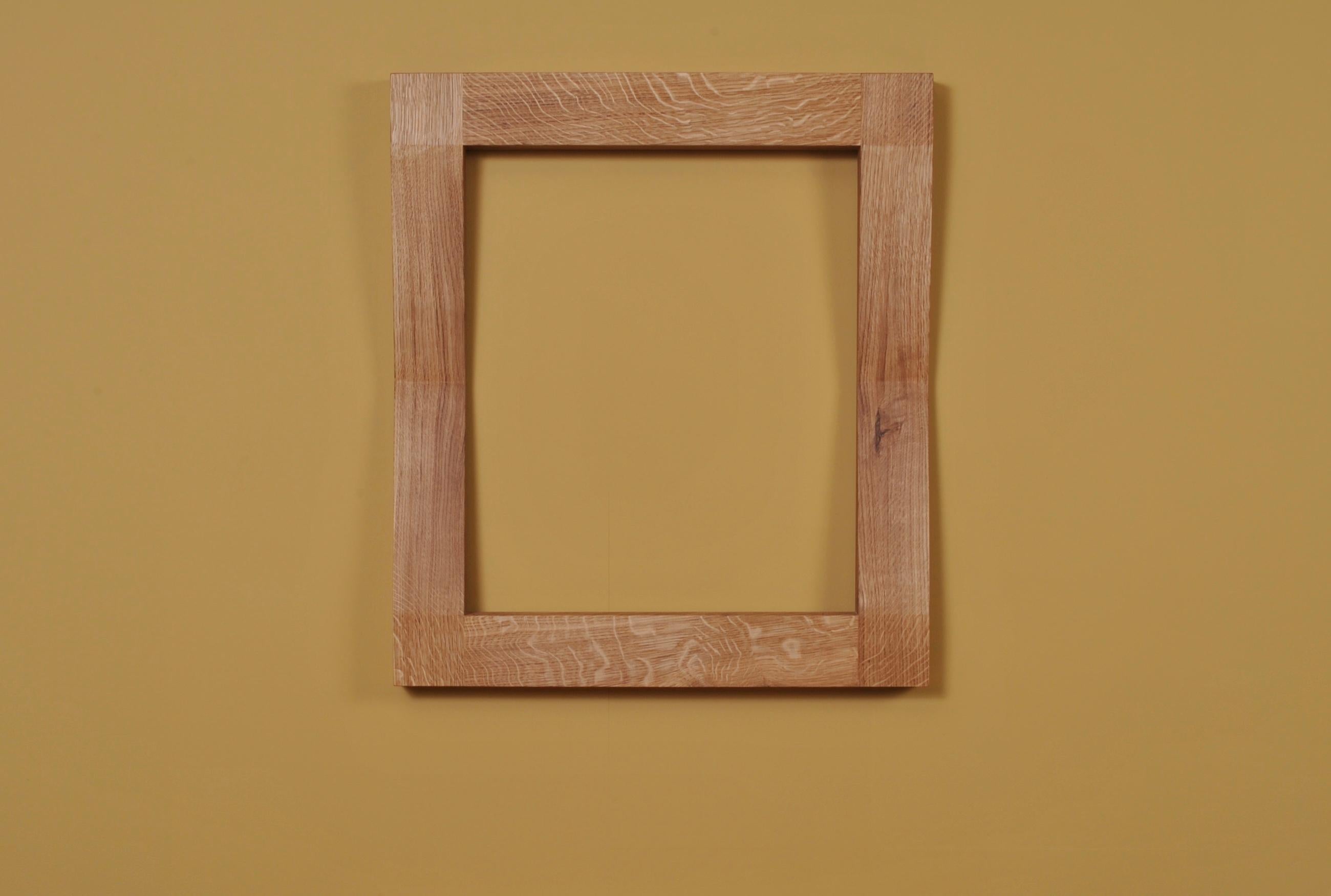 Hand-Crafted Large Handcrafted Oak Furrow Mirror