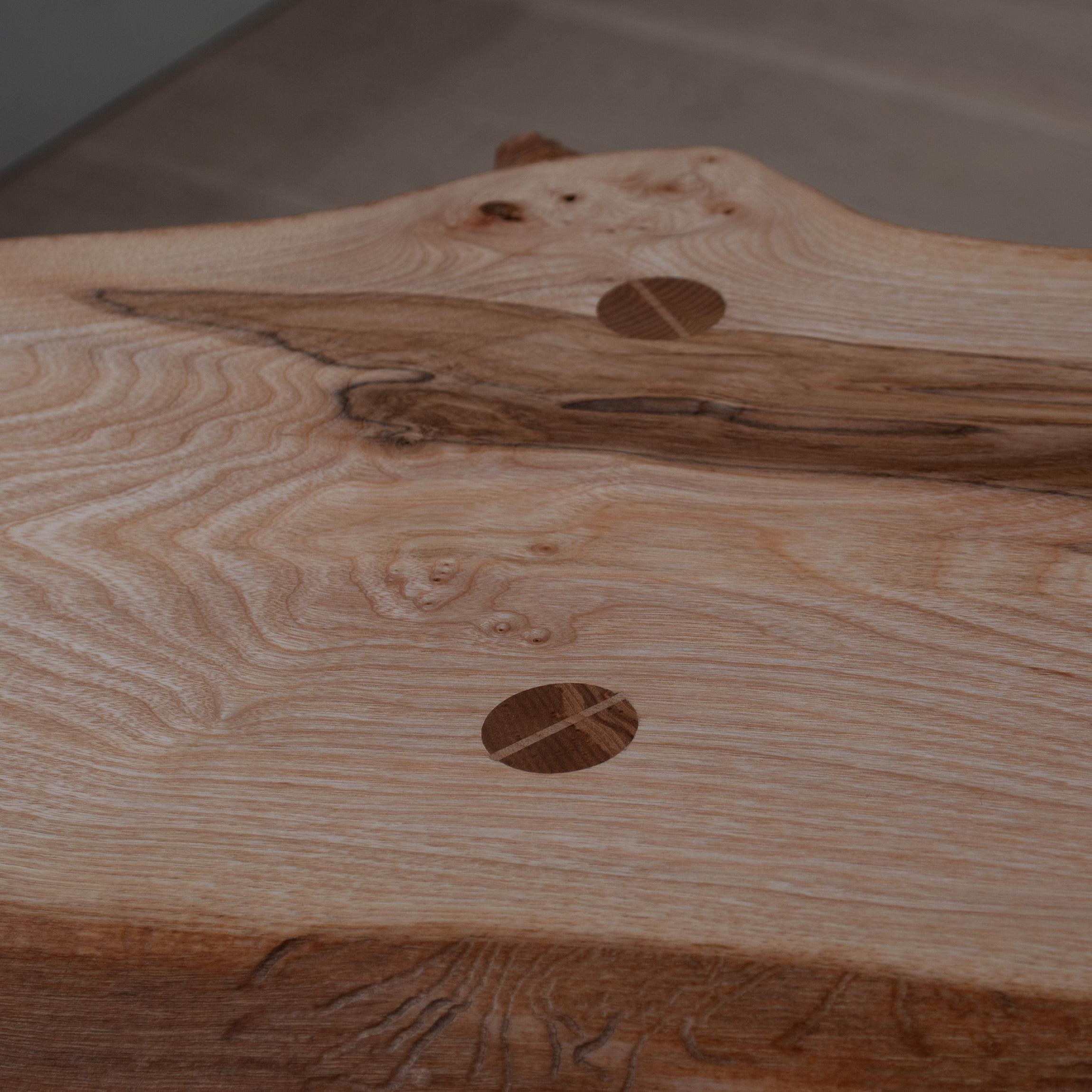 Large Handcrafted Olive Ash Bench In New Condition For Sale In London, GB