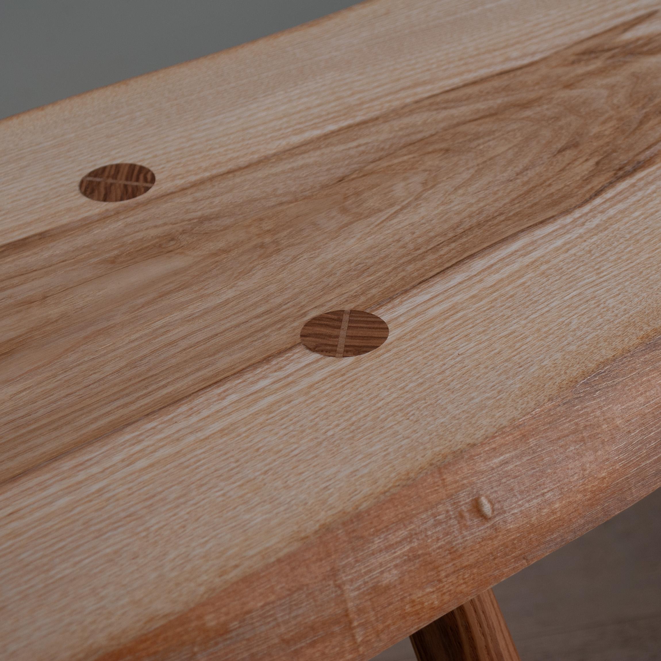 Large Handcrafted Olive Ash Bench For Sale 1