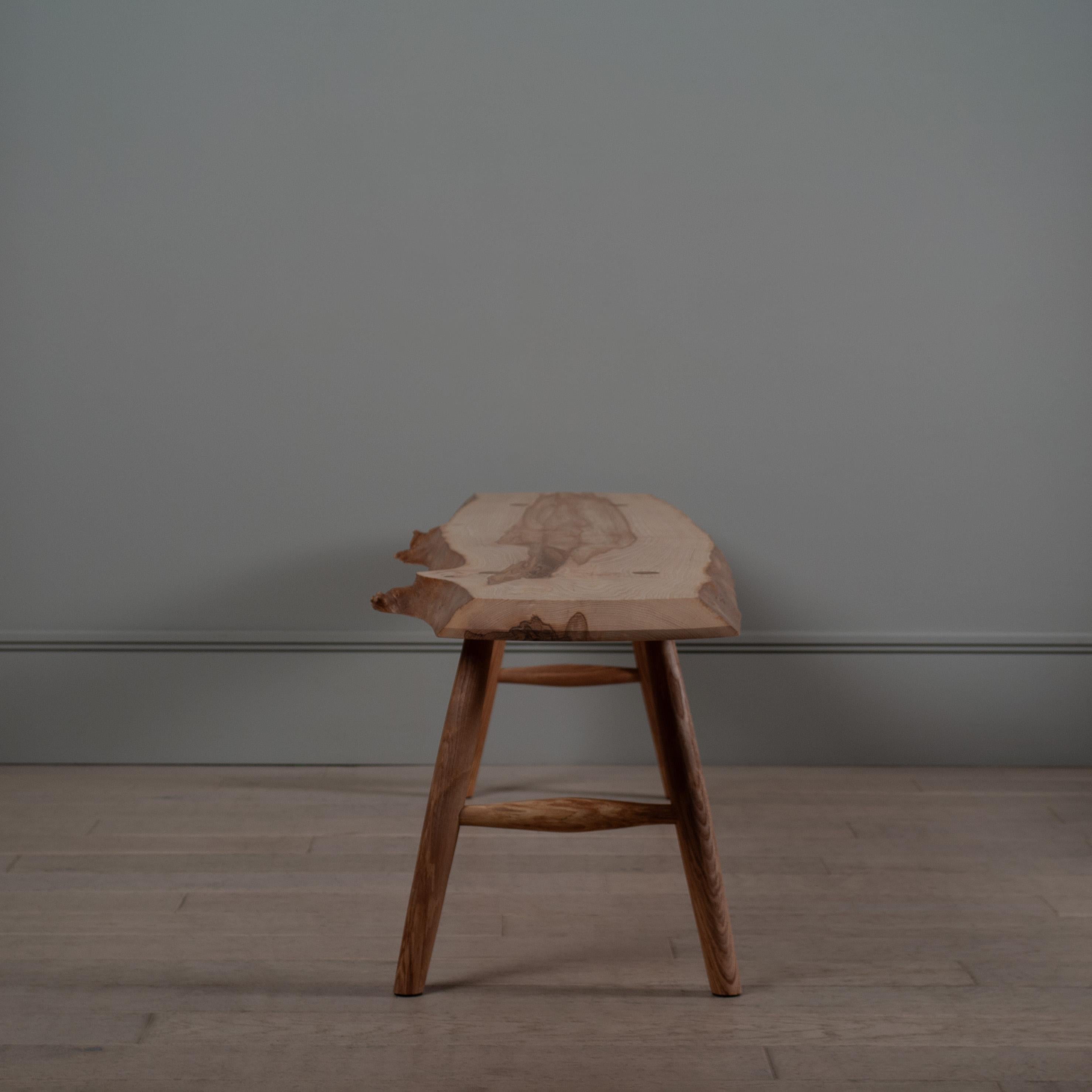 Large Handcrafted Olive Ash Bench For Sale 2