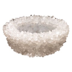 Large Handcrafted Quartz Point Decorative Bowl