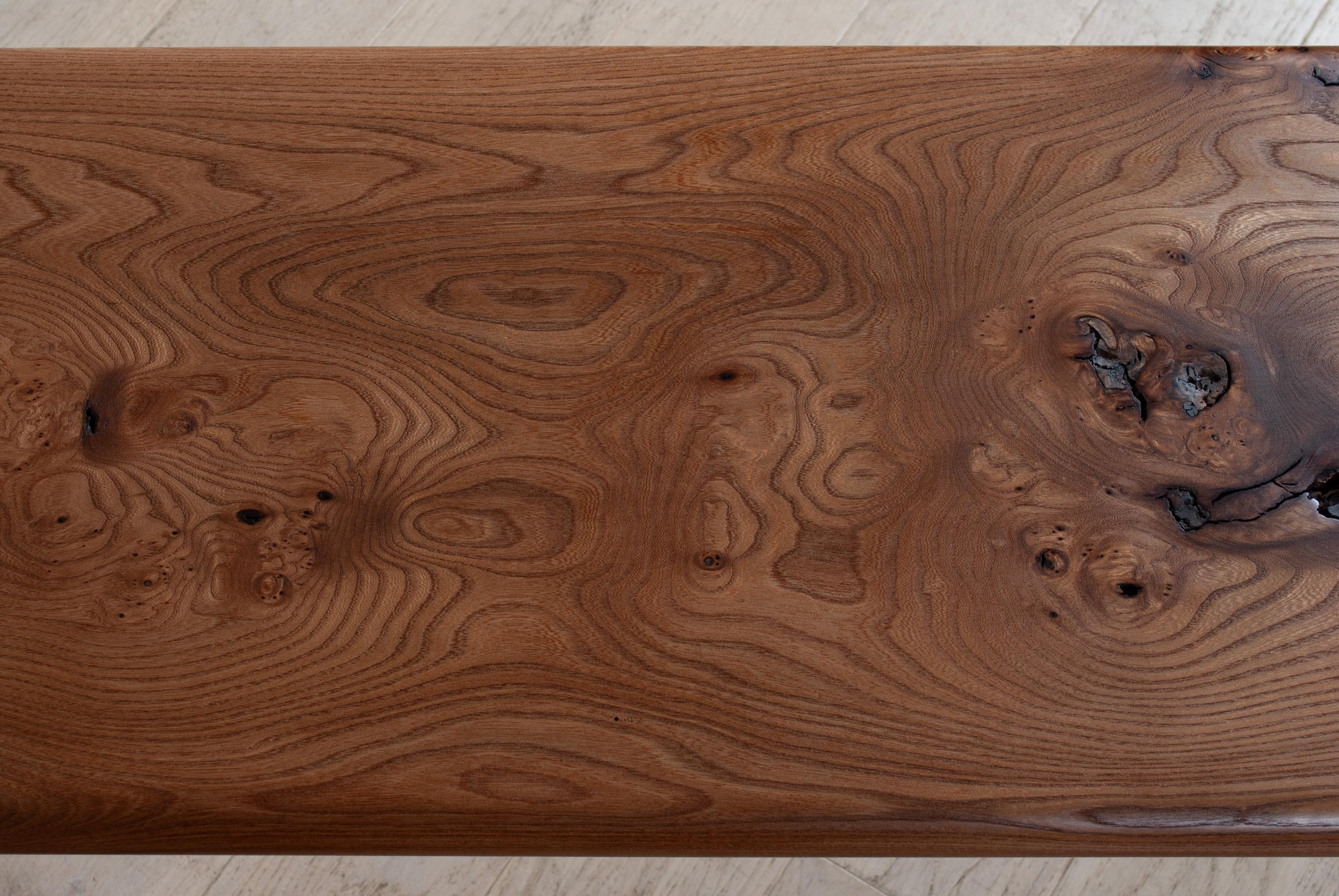 Contemporary Large Handcrafted Scottish Elm Bench For Sale