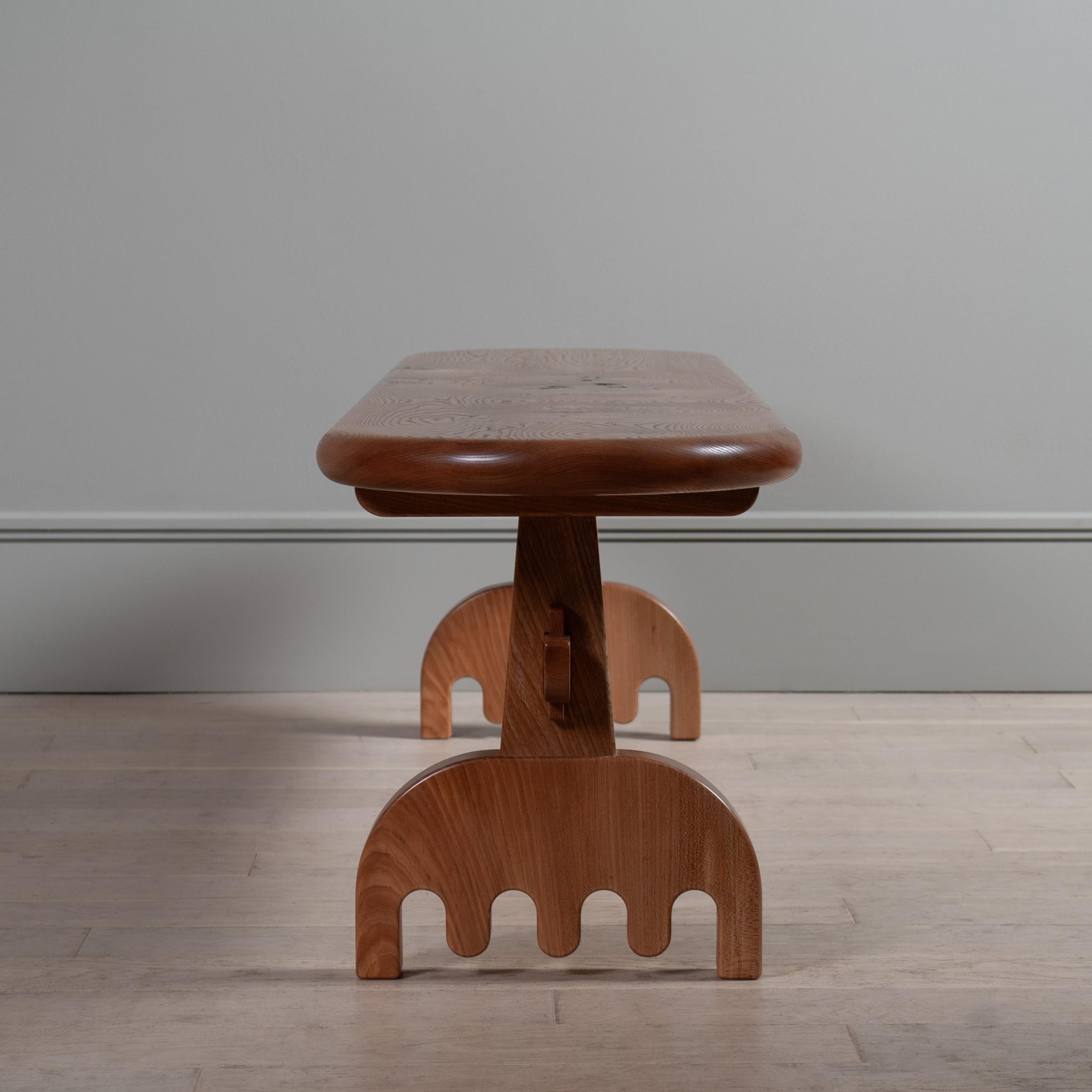 Large Handcrafted Scottish Elm Bench For Sale 1