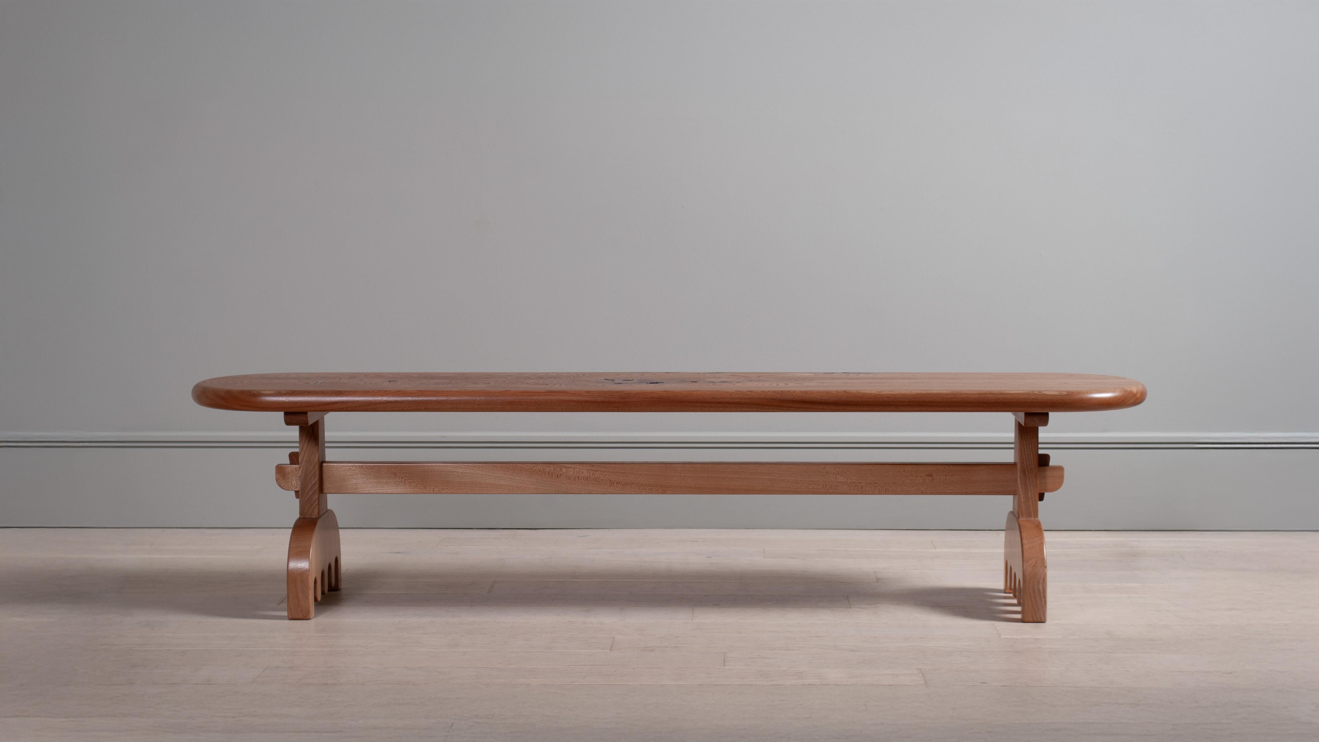 Large Handcrafted Scottish Elm Bench For Sale 2