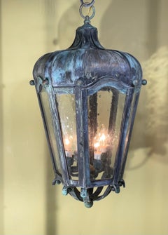 Large Handcrafted Solid Brass Hanging Lantern