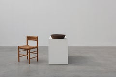 Large handcrafted solid wooden bowl in wabi wabi style, France ca. 1950