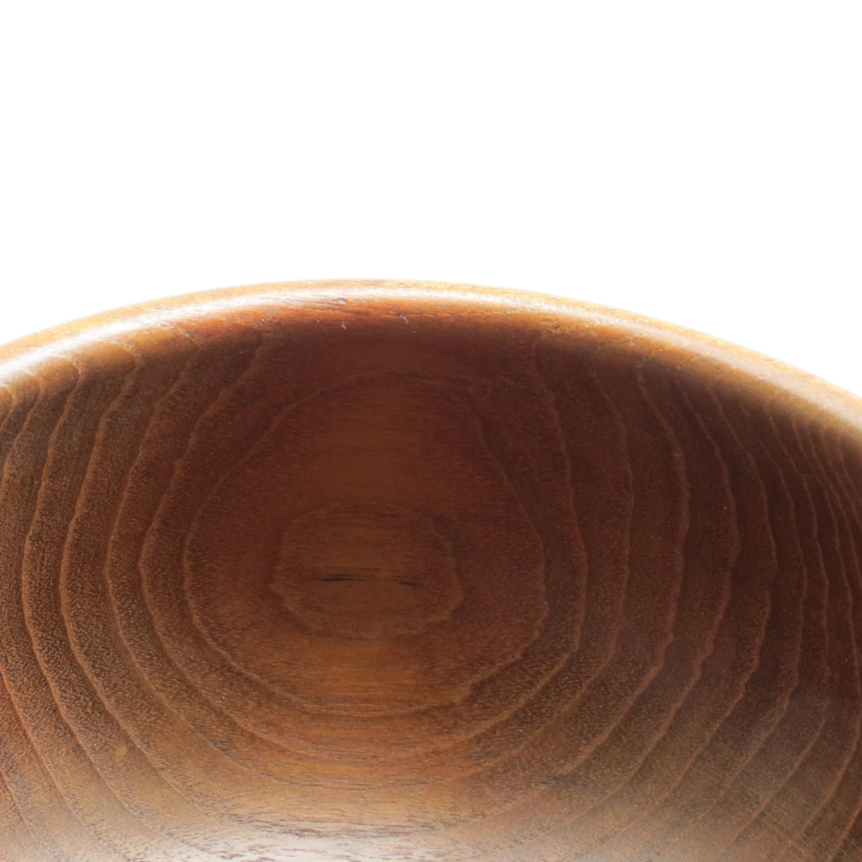 English Large Handcrafted Teak Wooden Bowl by Galatix, England, 1970s