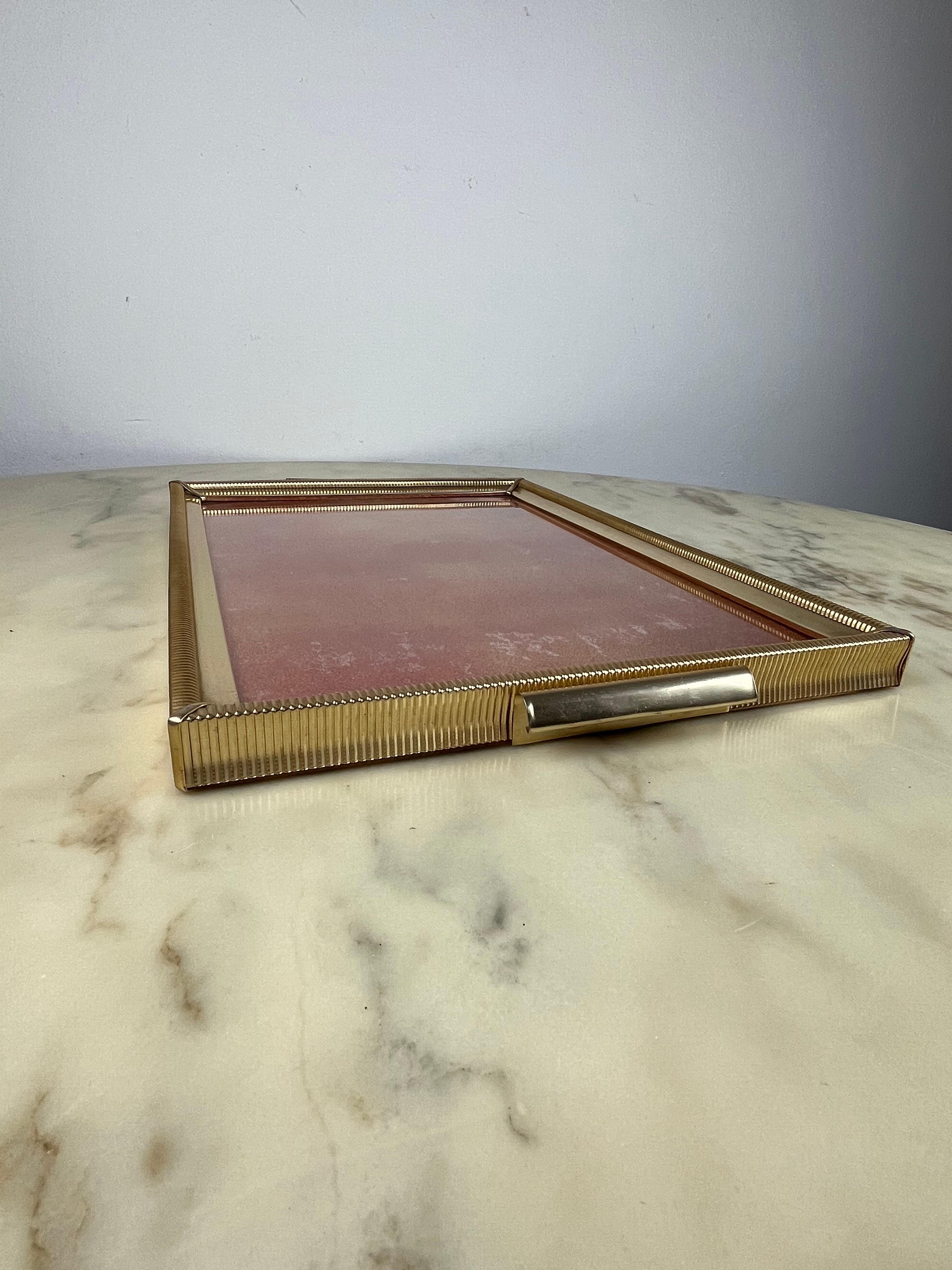 Glass Large Handcrafted Tray, Italy, 1950s For Sale