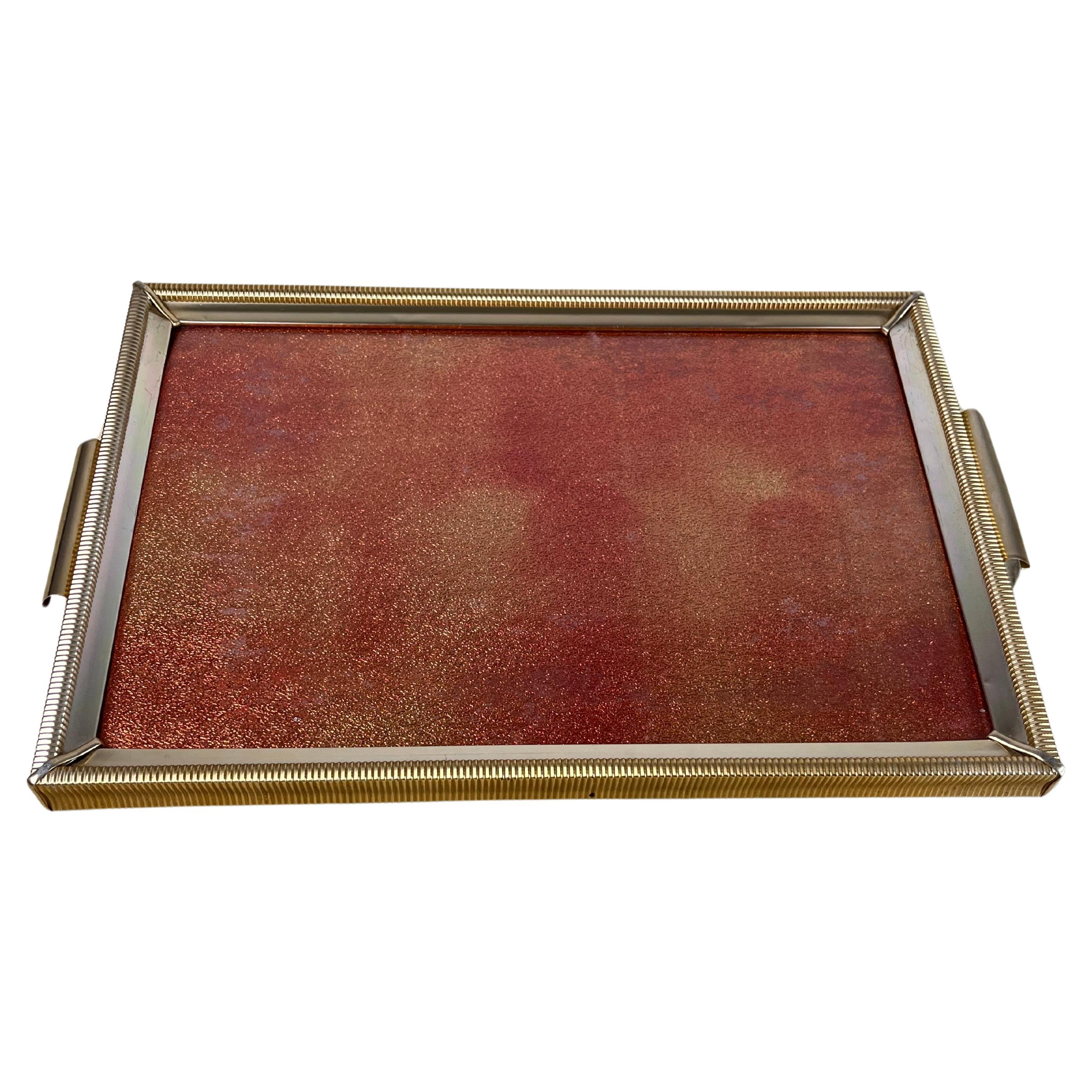 Large Handcrafted Tray, Italy, 1950s For Sale