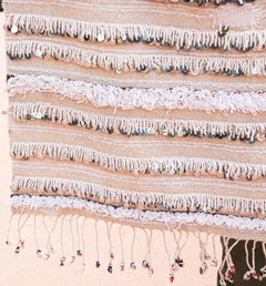 Large Handcrafted Tribal Moroccan Wedding Blanket Throw with Sequins