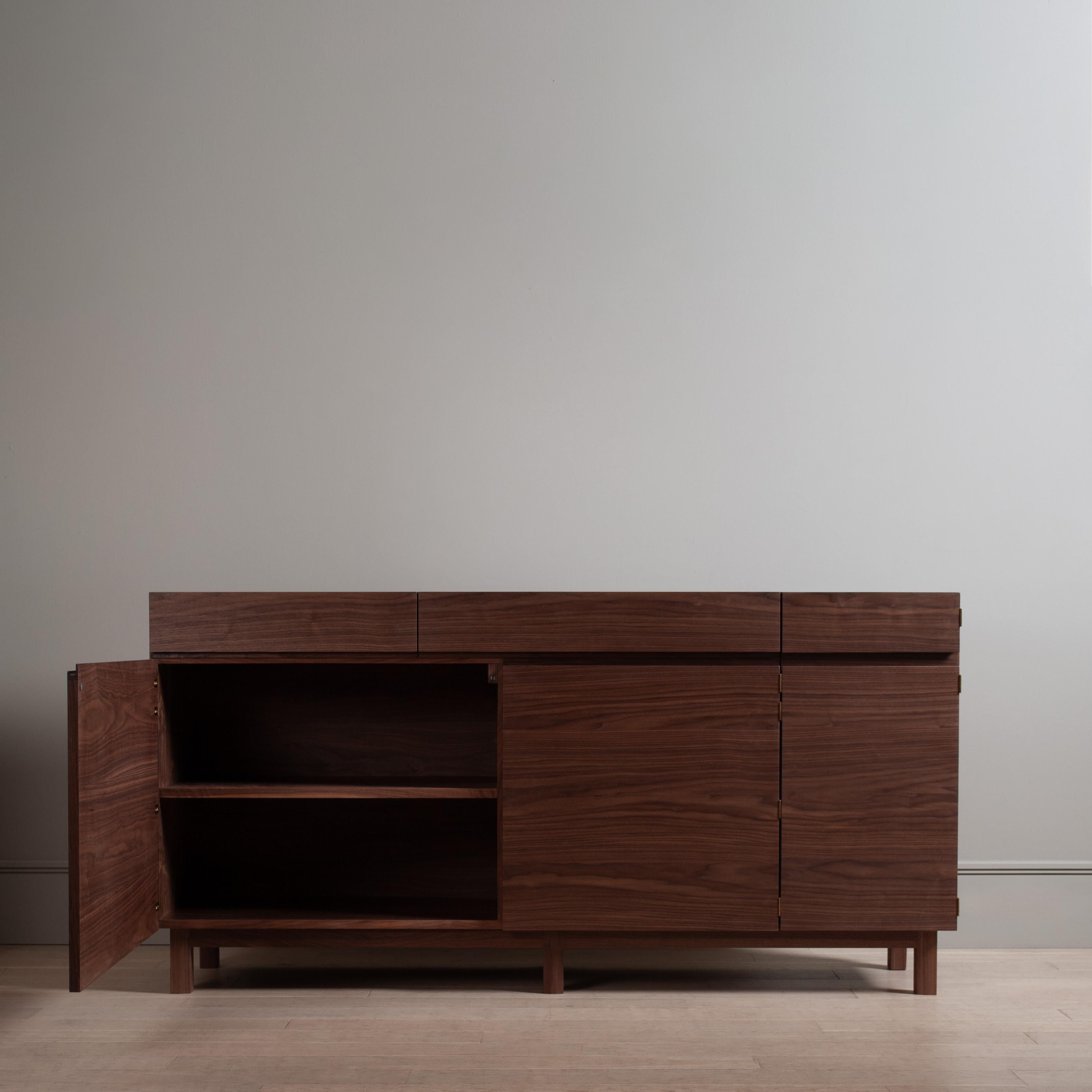 English Large Handcrafted Walnut AMC Credenza Sideboard For Sale