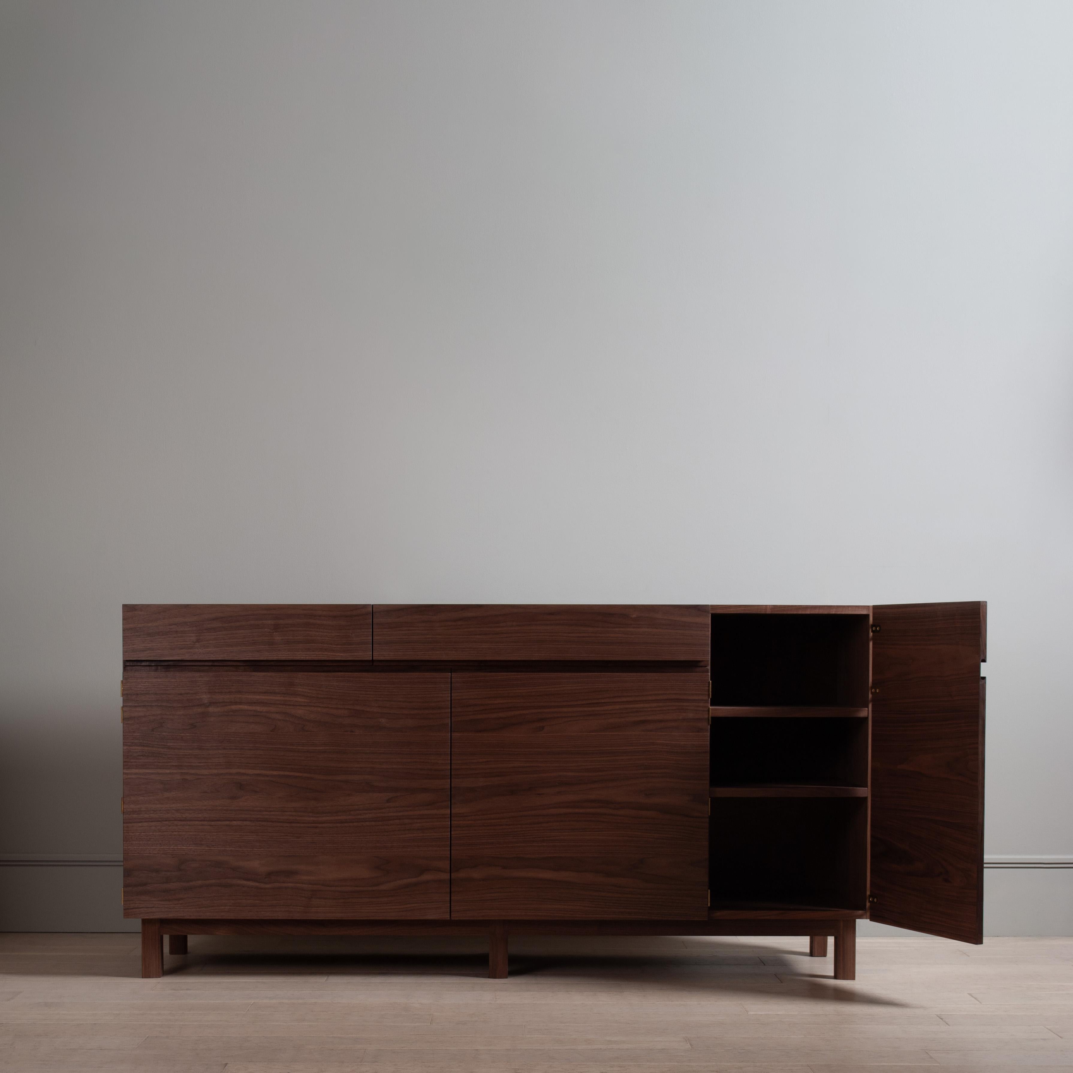 Hand-Crafted Large Handcrafted Walnut AMC Credenza Sideboard For Sale