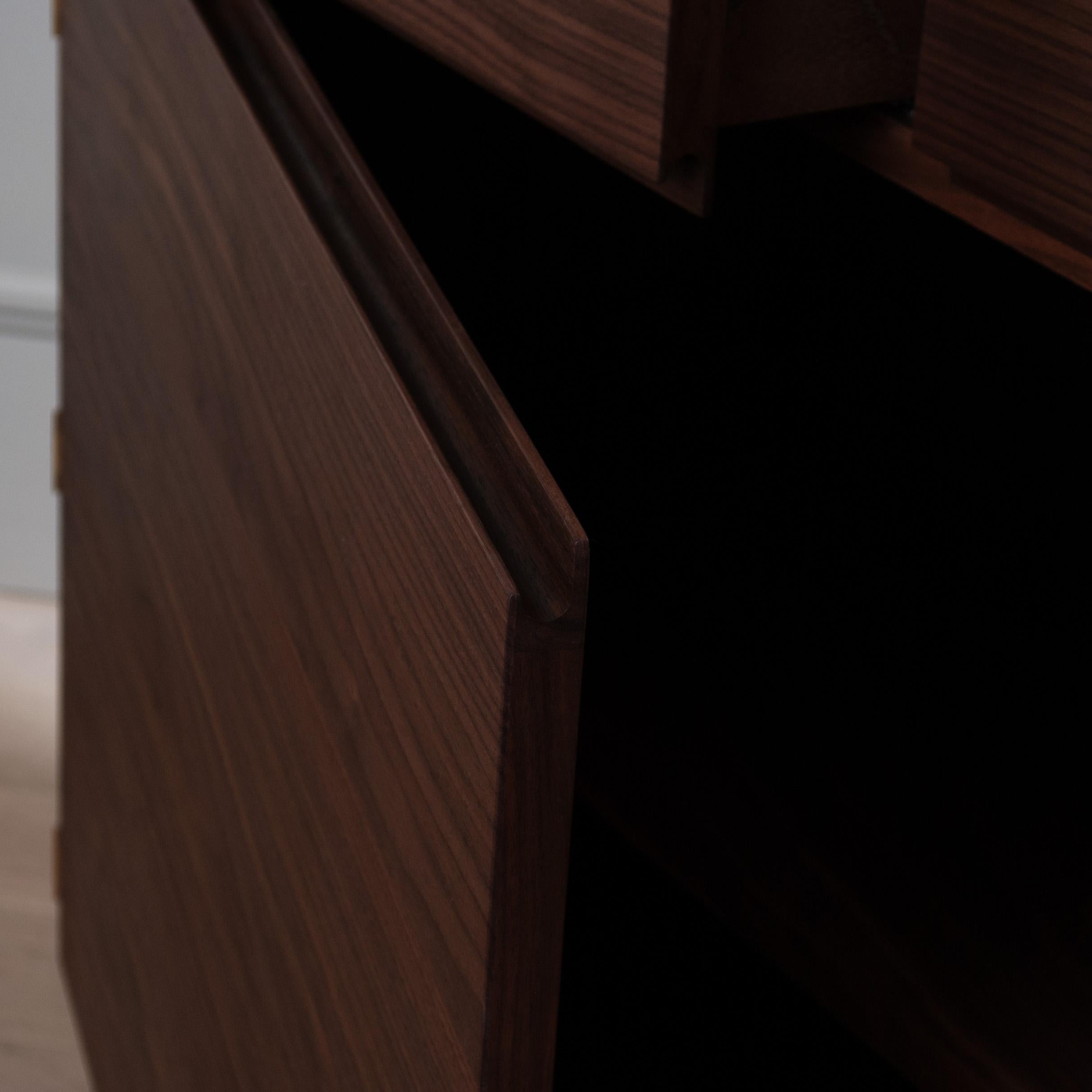 Large Handcrafted Walnut AMC Credenza Sideboard In New Condition For Sale In London, GB