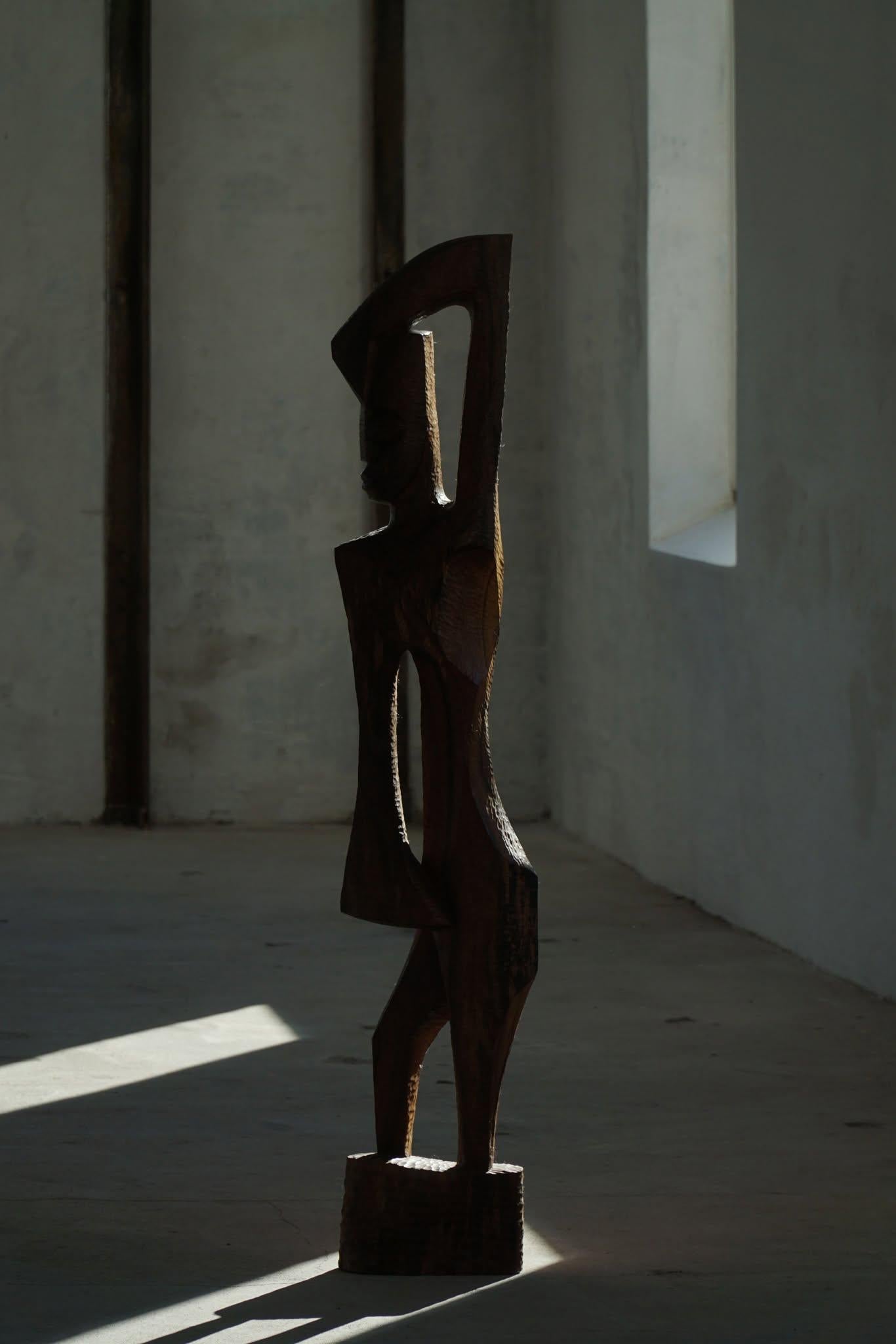 Large Handcrafted Wood Sculpture in Rosewood, Danish Mid Century Modern, 1960s 5