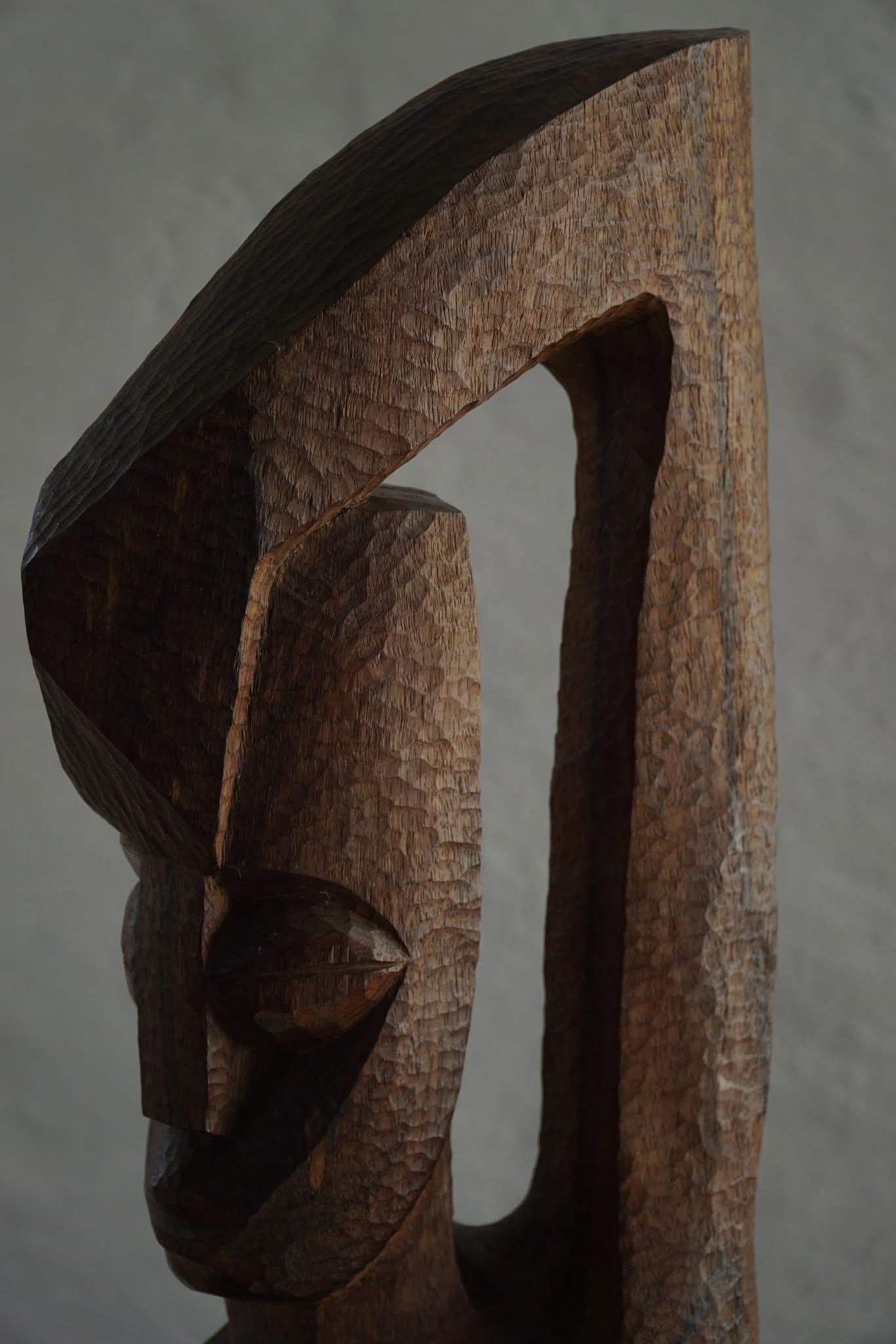 Large Handcrafted Wood Sculpture in Rosewood, Danish Mid Century Modern, 1960s 7