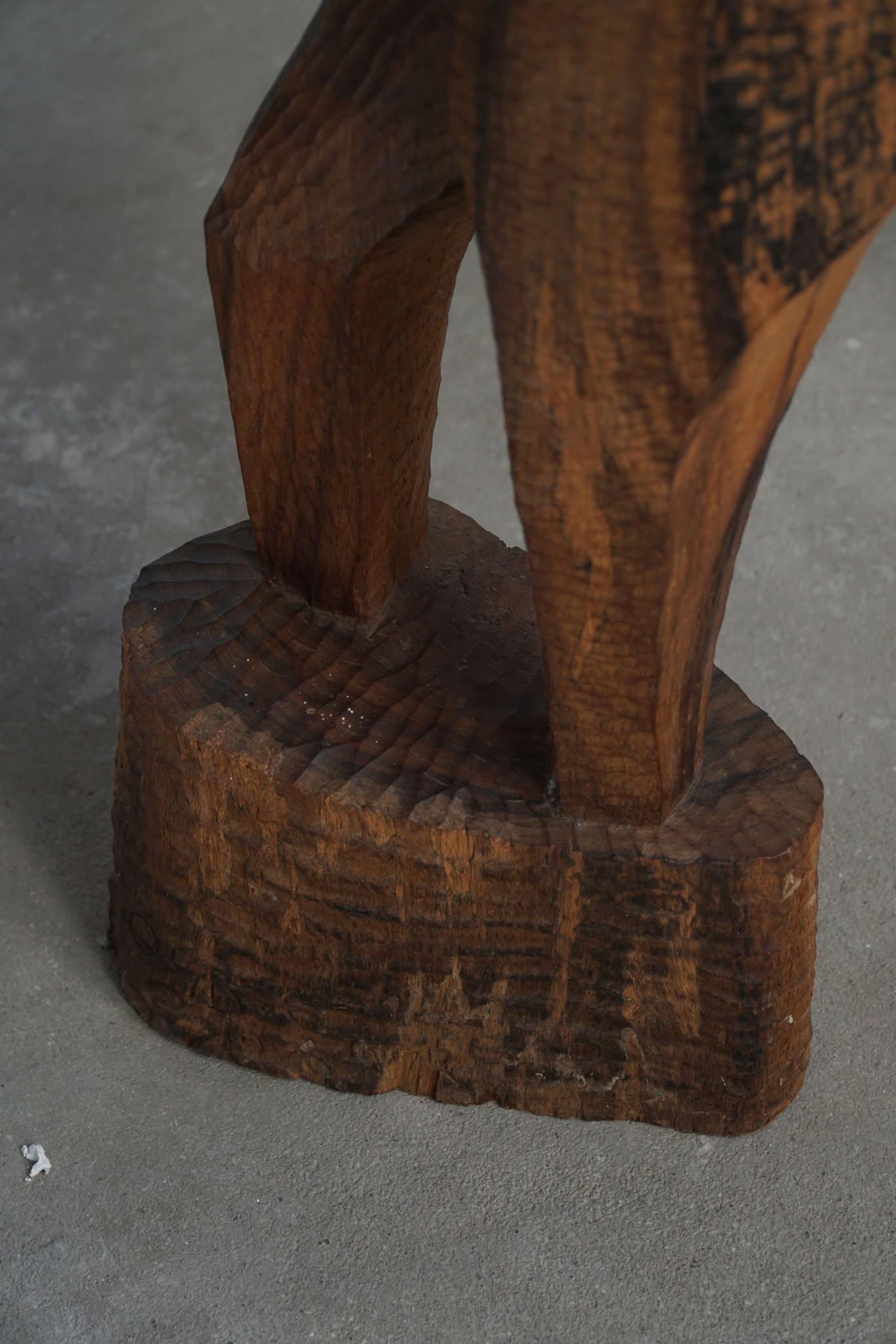 Large Handcrafted Wood Sculpture in Rosewood, Danish Mid Century Modern, 1960s 9