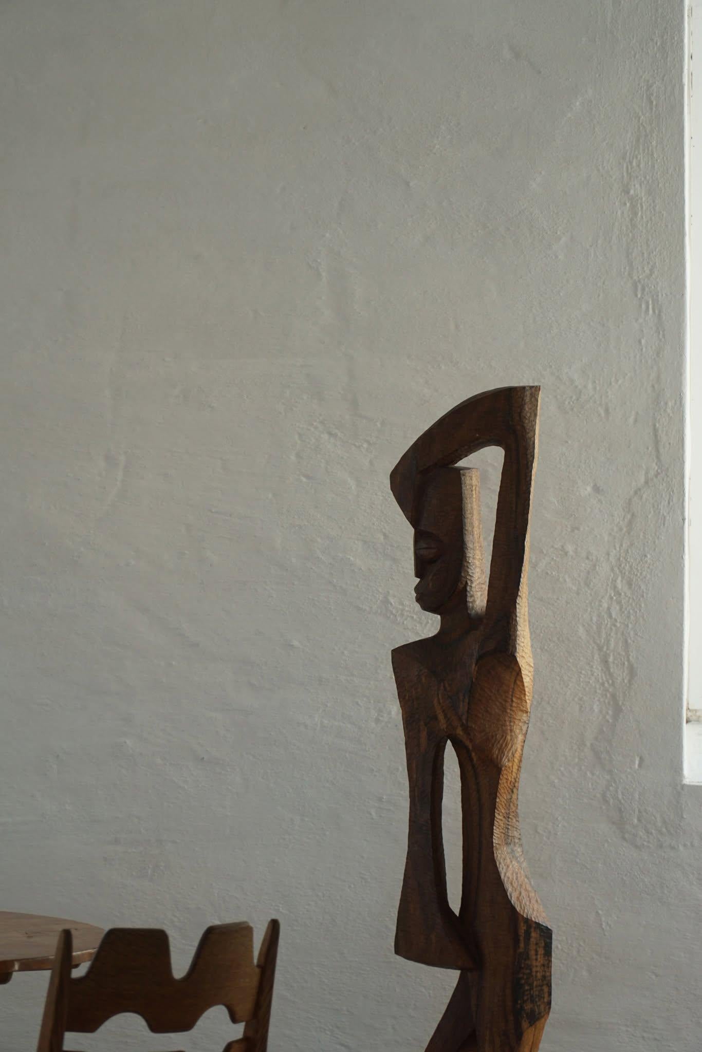Large Handcrafted Wood Sculpture in Rosewood, Danish Mid Century Modern, 1960s 10