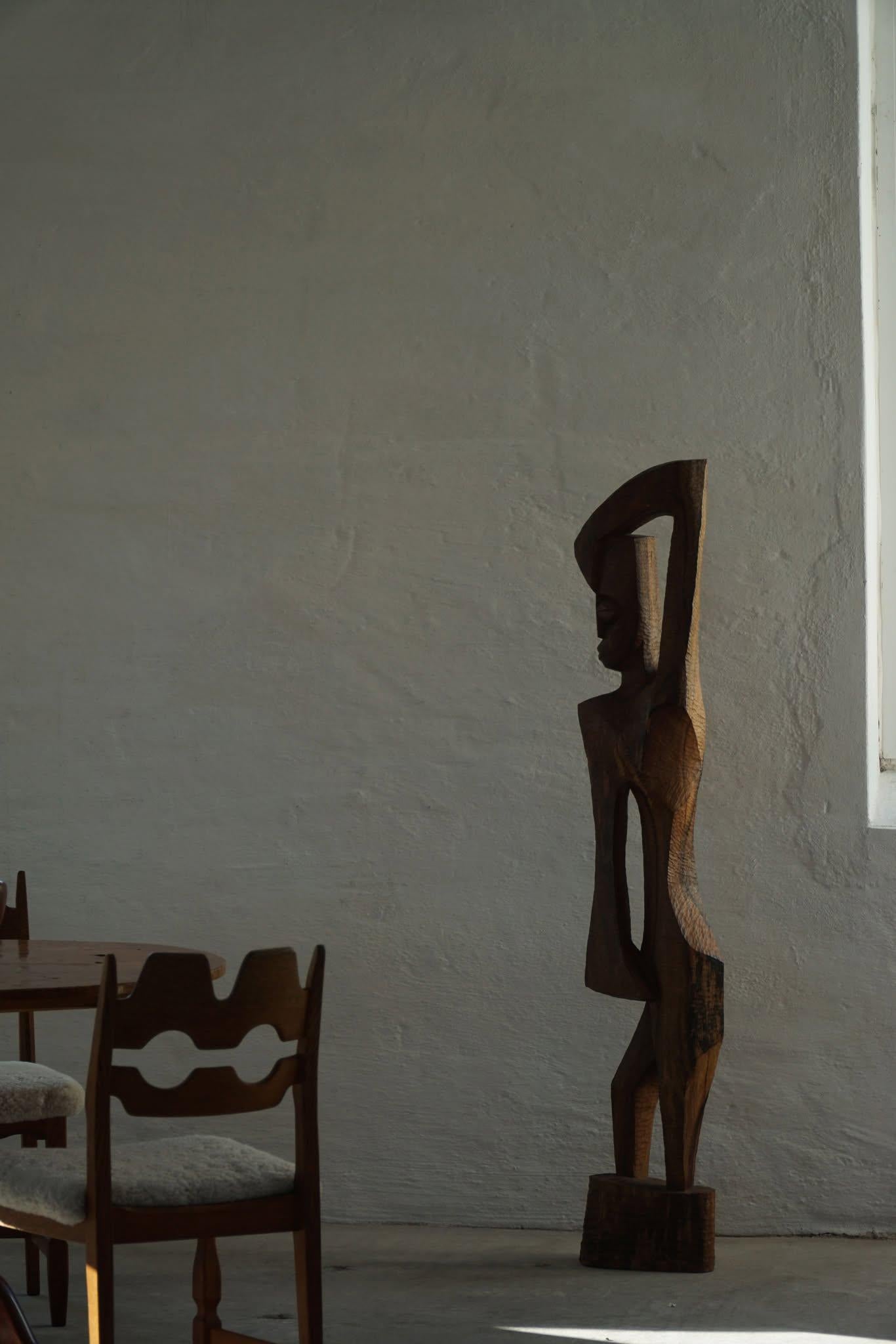 Large Handcrafted Wood Sculpture in Rosewood, Danish Mid Century Modern, 1960s 11