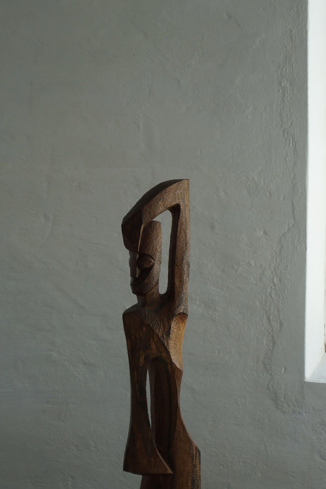 Large Handcrafted Wood Sculpture in Rosewood, Danish Mid Century Modern, 1960s 12
