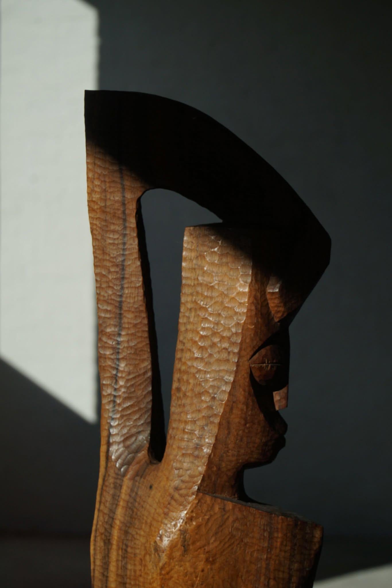 Large Handcrafted Wood Sculpture in Rosewood, Danish Mid Century Modern, 1960s In Good Condition In Odense, DK