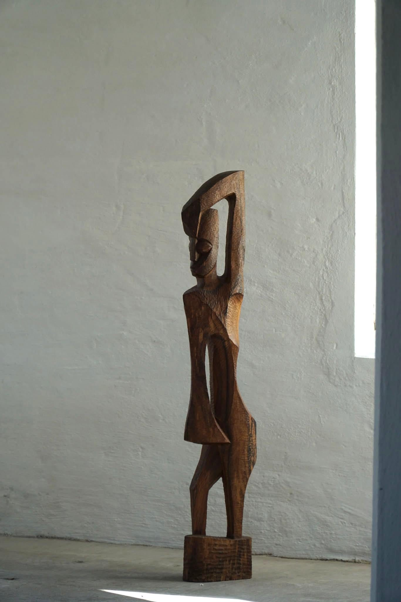 Large Handcrafted Wood Sculpture in Rosewood, Danish Mid Century Modern, 1960s 2