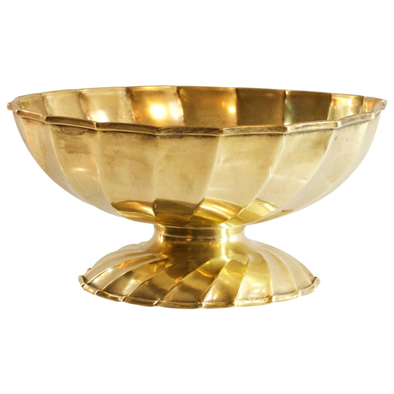 Large Handmade Brass Bowl by Metall Art Italy
