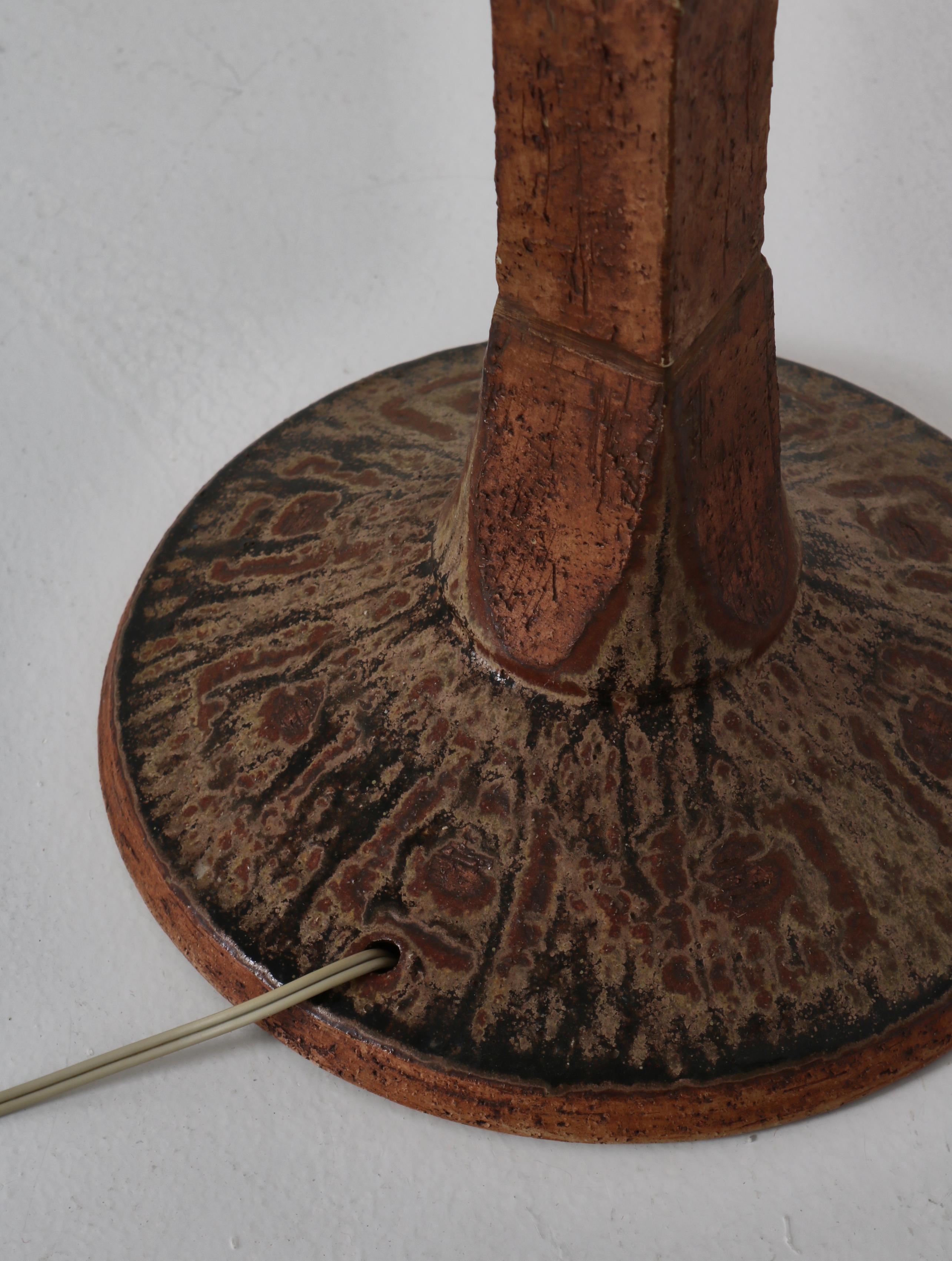 Large Handmade Brutalist Stoneware Floor Lamp by Sejer Ceramics, Denmark, 1960s For Sale 9