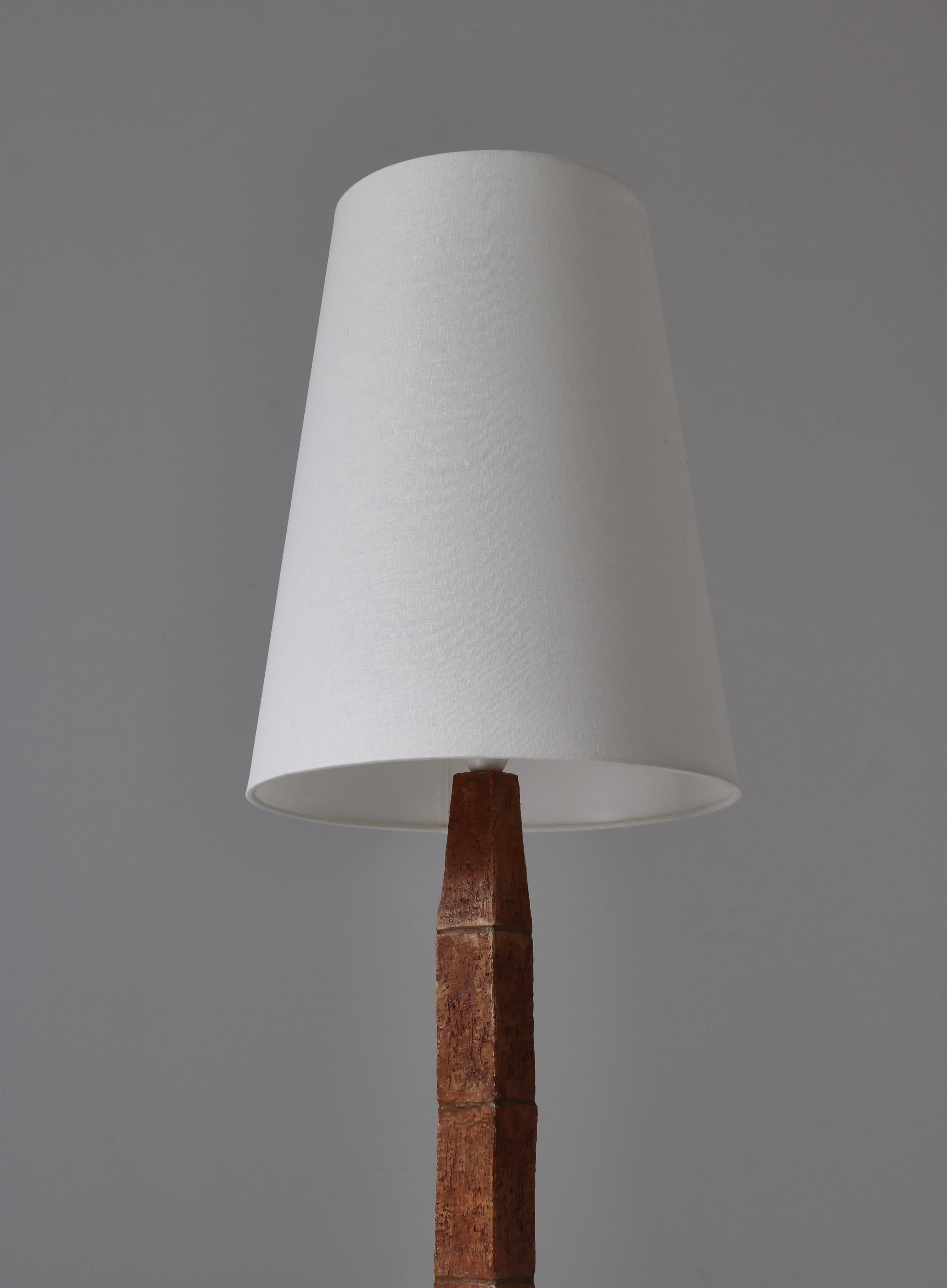 Danish Large Handmade Brutalist Stoneware Floor Lamp by Sejer Ceramics, Denmark, 1960s For Sale