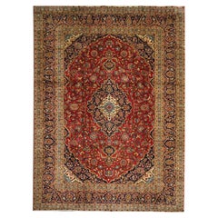 Large Handmade Carpet Red Wool Vintage Traditional Area Rug