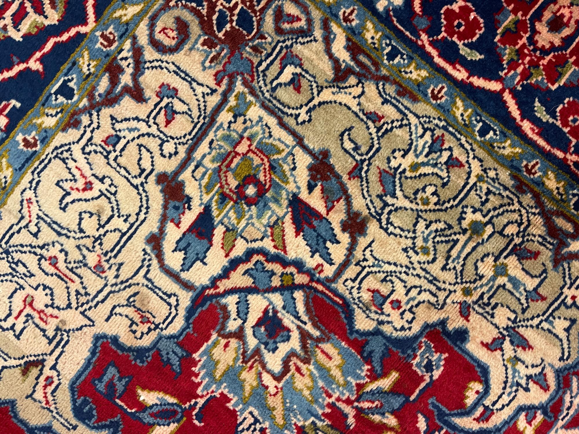 Großer handgefertigter traditioneller roter orientalischer Teppich aus Wolle 256 x 365 cm im Angebot 5