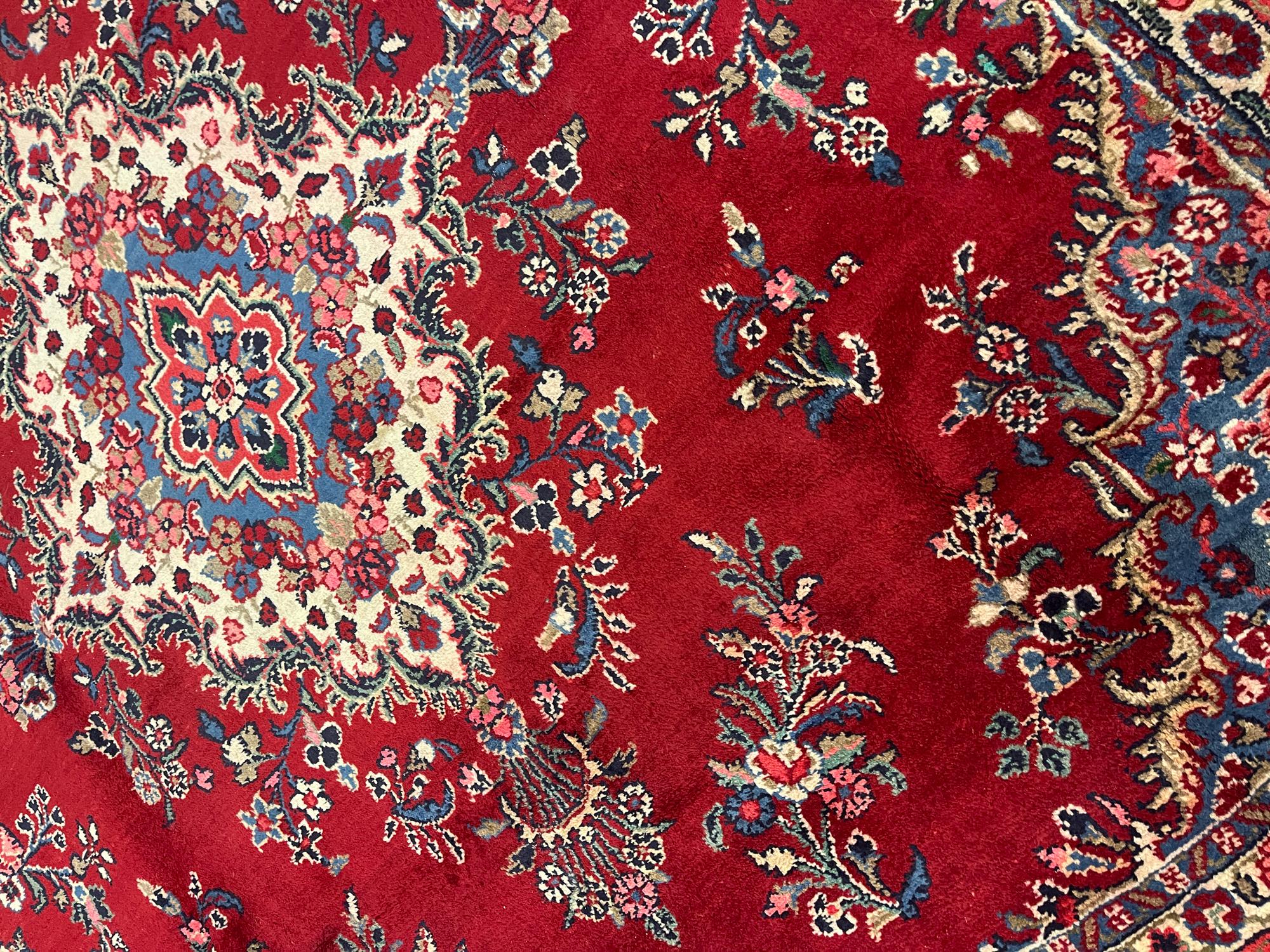 Turkish Large Handmade Carpet Traditional Red Wool Oriental Rug  For Sale
