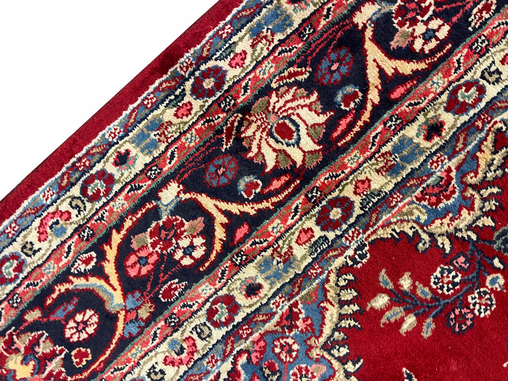 Alfombra grande hecha a mano Alfombra oriental tradicional de lana roja Lana en venta