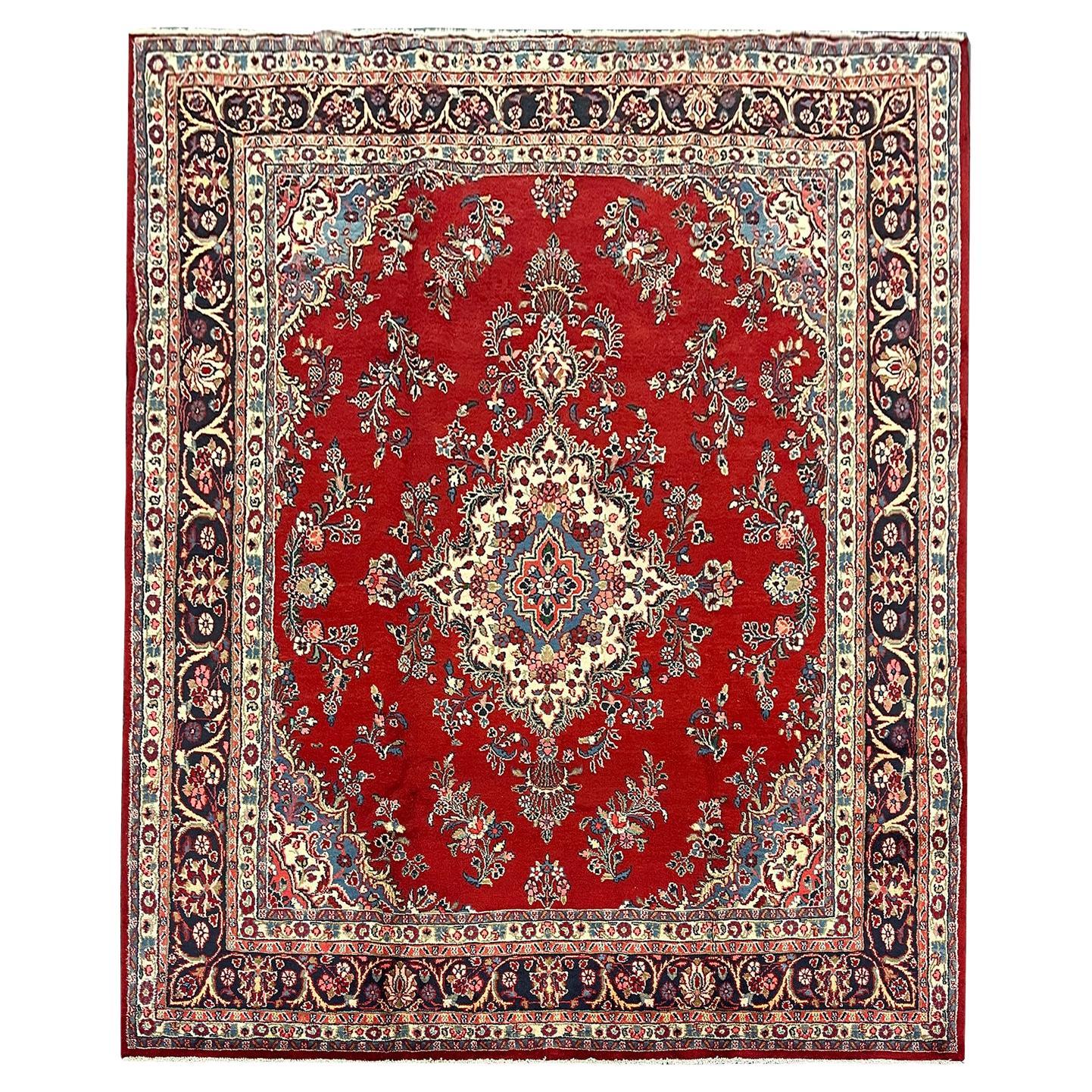 Large Handmade Carpet Traditional Red Wool Oriental Rug 