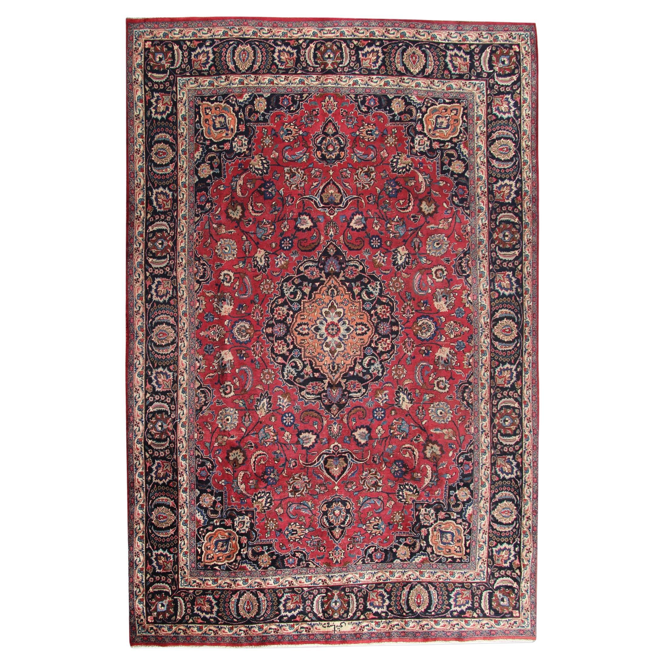 Large Handmade Carpet Traditional Red Wool Rug Oriental Carpet