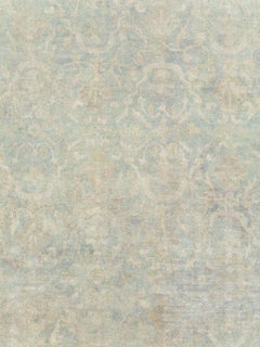 Large Handmade Chinese Carpet in Seafoam Blue and Seafoam Green