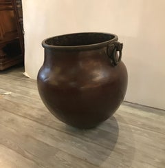 Large Handmade Copper and Iron Pot Late 19th Century, Turkey