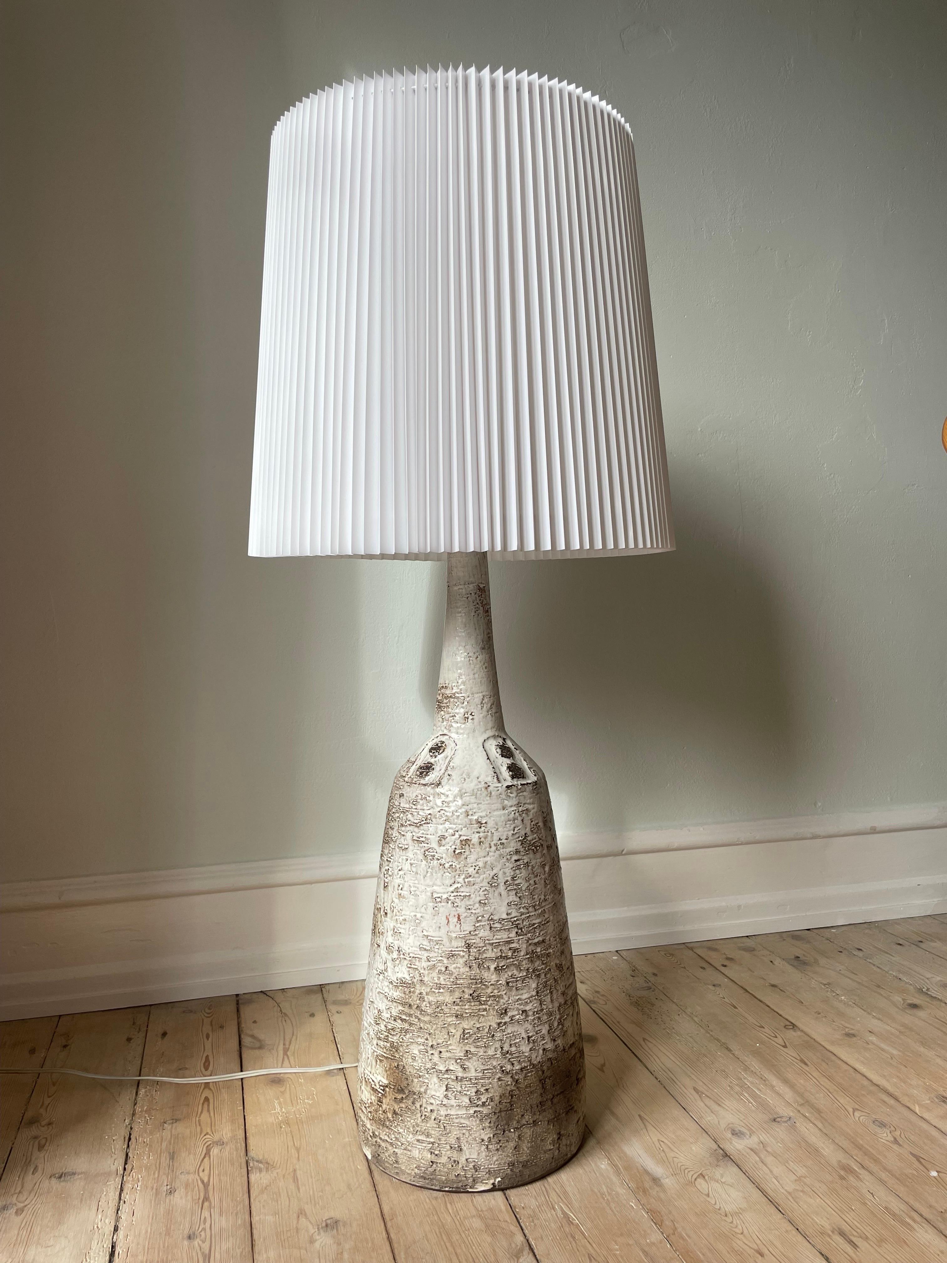 Mid-Century Modern Large Handmade Ceramic Floor Lamp by Danish Sejer Keramik, 1960s For Sale