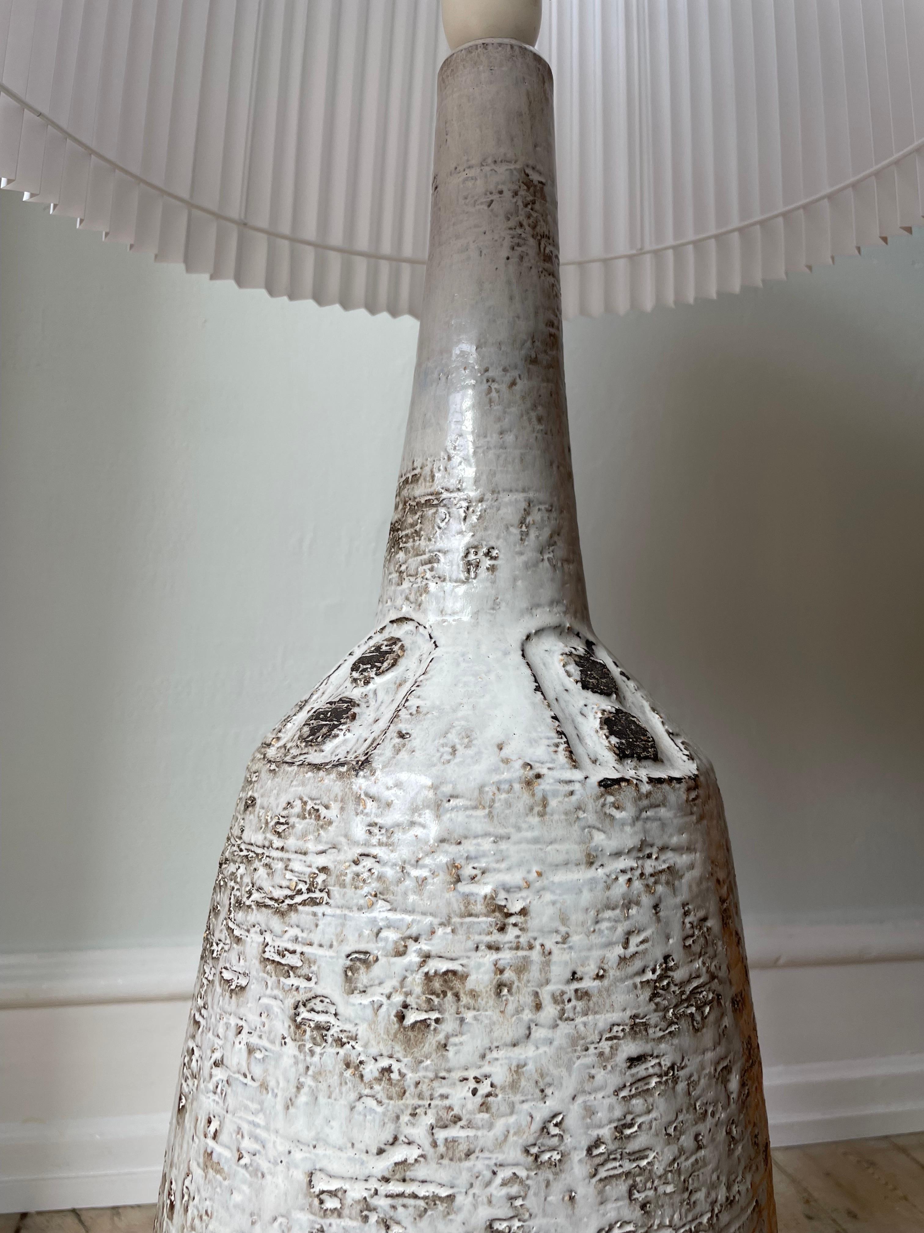 20th Century Large Handmade Ceramic Floor Lamp by Danish Sejer Keramik, 1960s For Sale