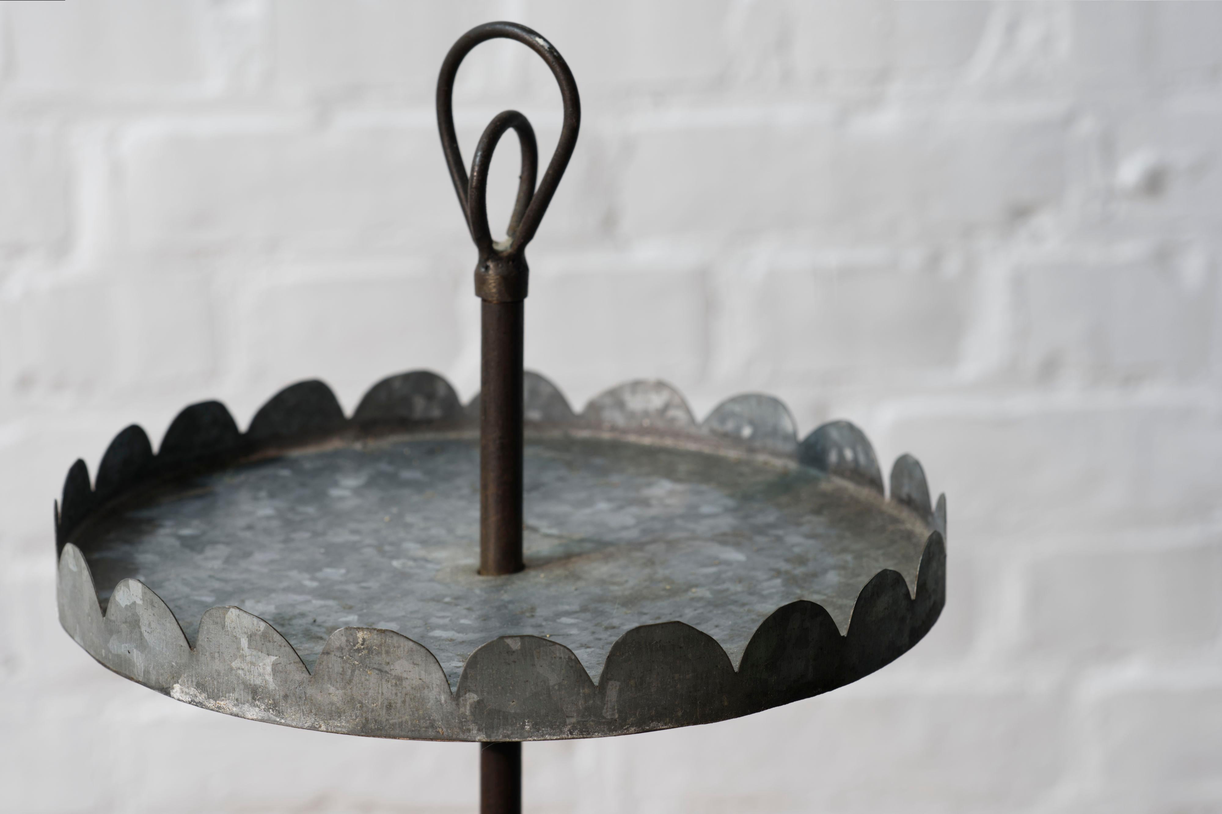 Large Handmade French/Belgian Three Tier Dessert Stand, 1940's (Verzinkt) im Angebot