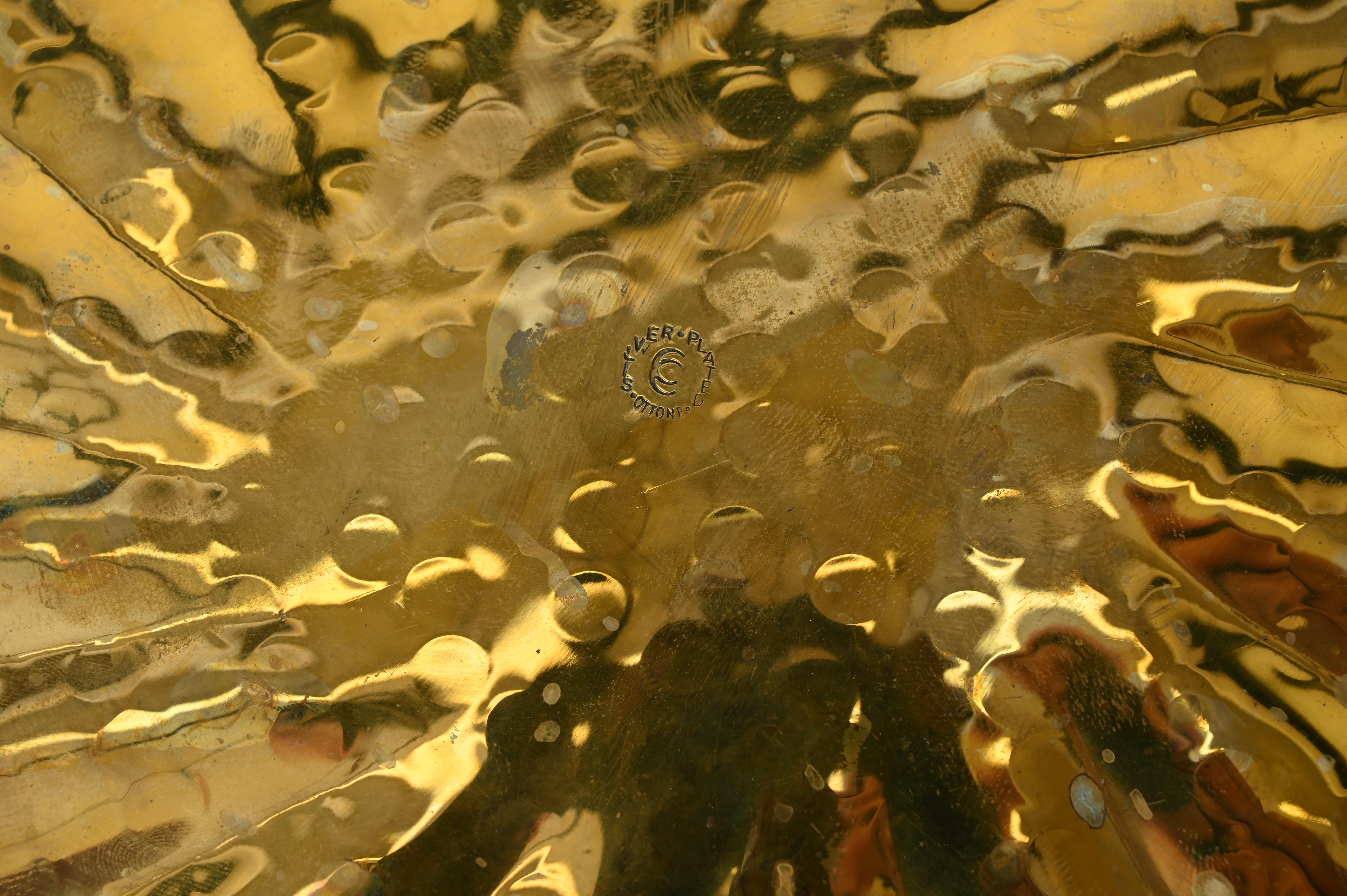 Large Handmade Hammered Brass Centerpiece Bowl by Renzo Cassetti, Italy 1970s 6