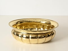 Large Handmade Hammered Brass Centerpiece Bowl by Renzo Cassetti, Italy, 1970s