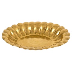 Large Handmade Hammered Brass Centerpiece Bowl by Renzo Cassetti, Italy 1970s 