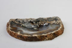 Large Handmade Mid-Century Carved Onyx Agate Stone Organic Dish or Vide-Poche