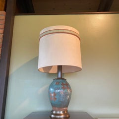 Large Handmade Midcentury Modern Blue # Sign Decor Table Lamp