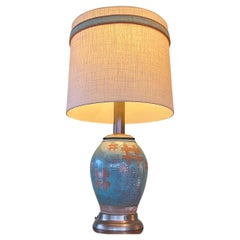 Vintage Large Handmade Midcentury Modern Blue # Sign Decor Table Lamp